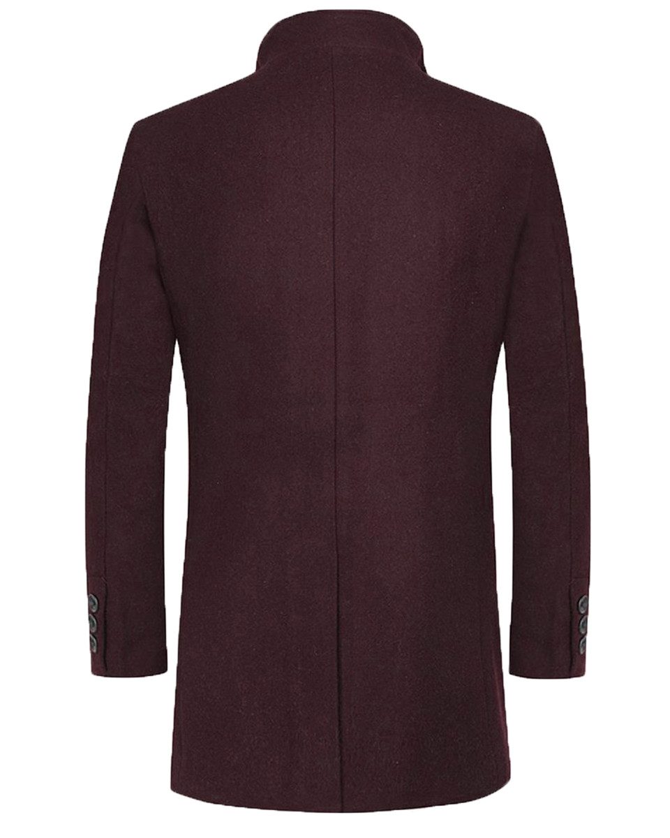 Allthemen Wollmantel mit Reverskragen Wintermantel Herren kurze Winterjacke für Winter