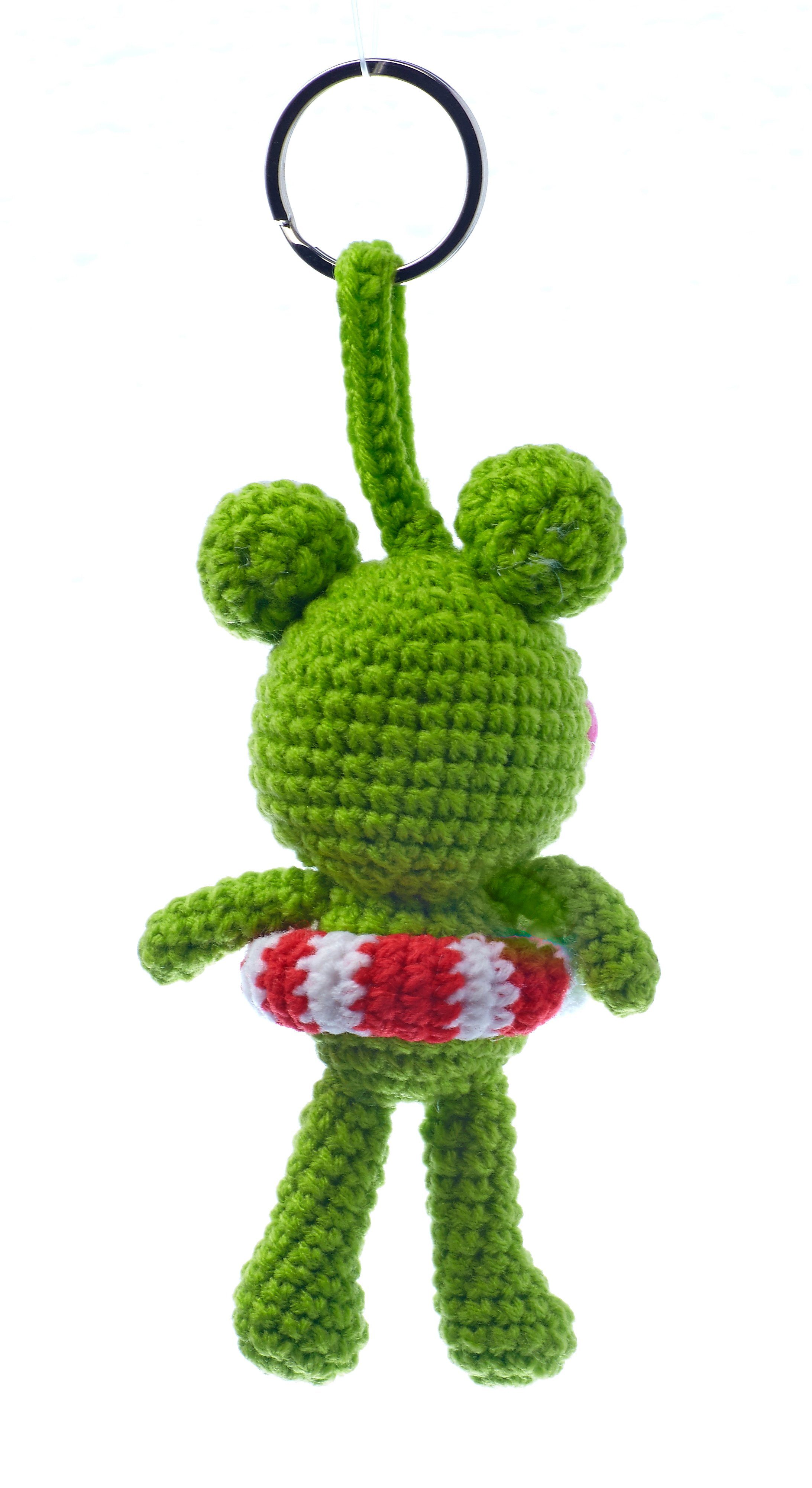 By Bers Schlüsselanhänger Schlüsselanhänger Taschenanhänger mit Häkel (Frosch Rettungsring, süßes Häkeltier wirklich Geschenk) Häkelfigur