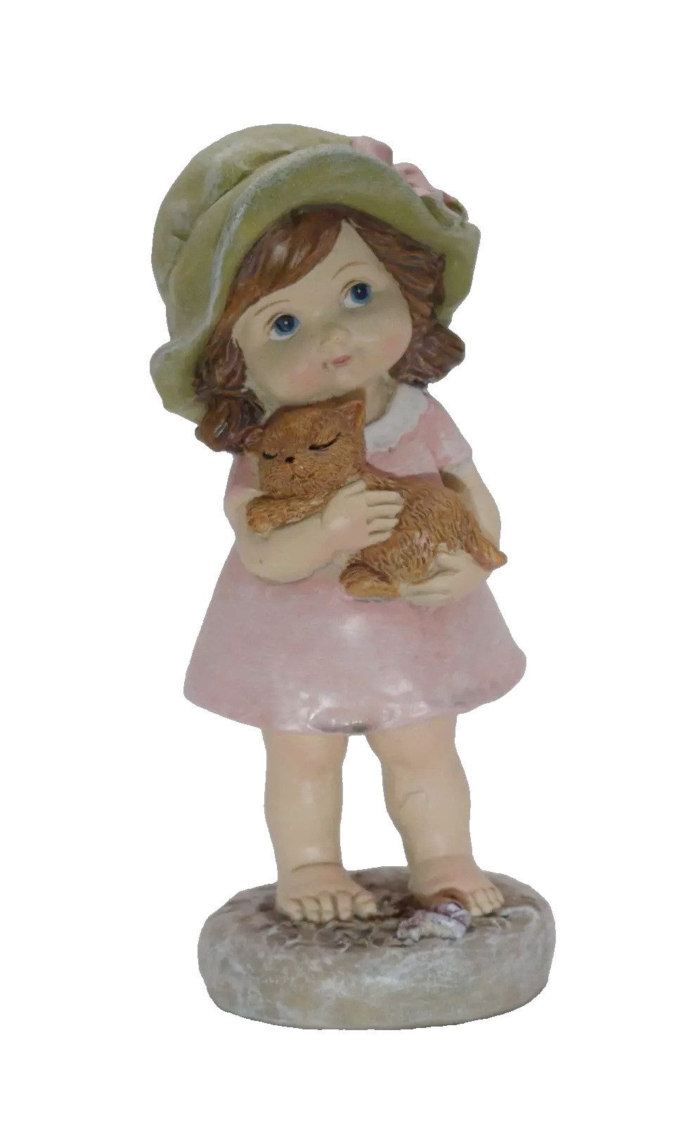 Kaufhaus le petit Dekofigur Deko Wichtel Kind Figur Mädchen Katze Junge Skulptur Zwerg Objekt, Dekoskulptur Dekoobjekt aus Polyresin (Kunststein)