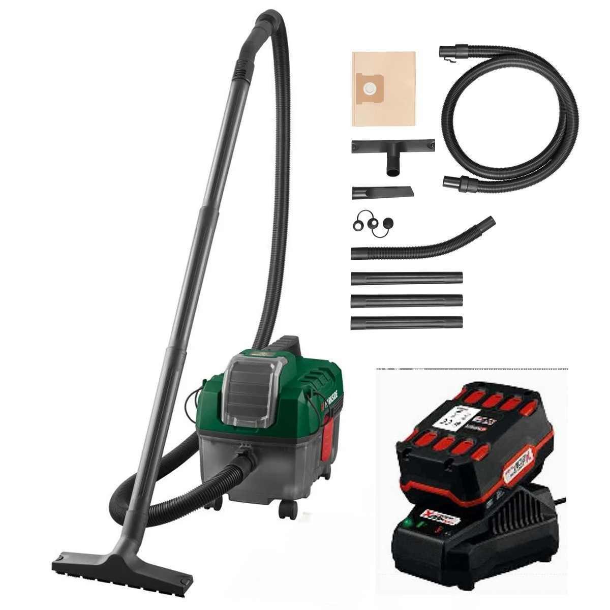 Parkside Nass-Trocken-Sauger Akku-Nass Trockensauger PAWD 20-Li A1,mit Akku 4.0 Ah und Ladegerät