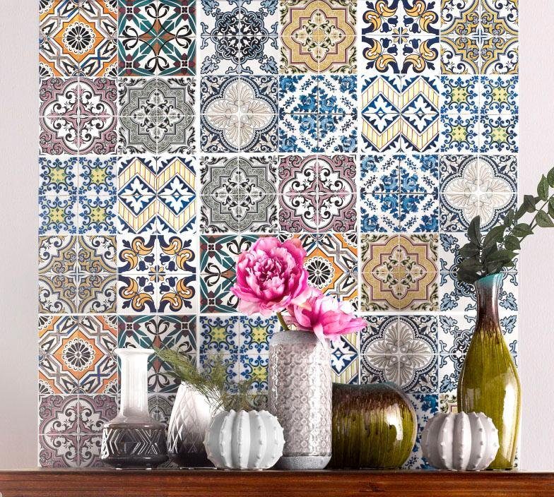 Home affaire Fliesenaufkleber Ornamente (12 St), Stickerfliesen, selbstklebend, Sticker, 12er Set