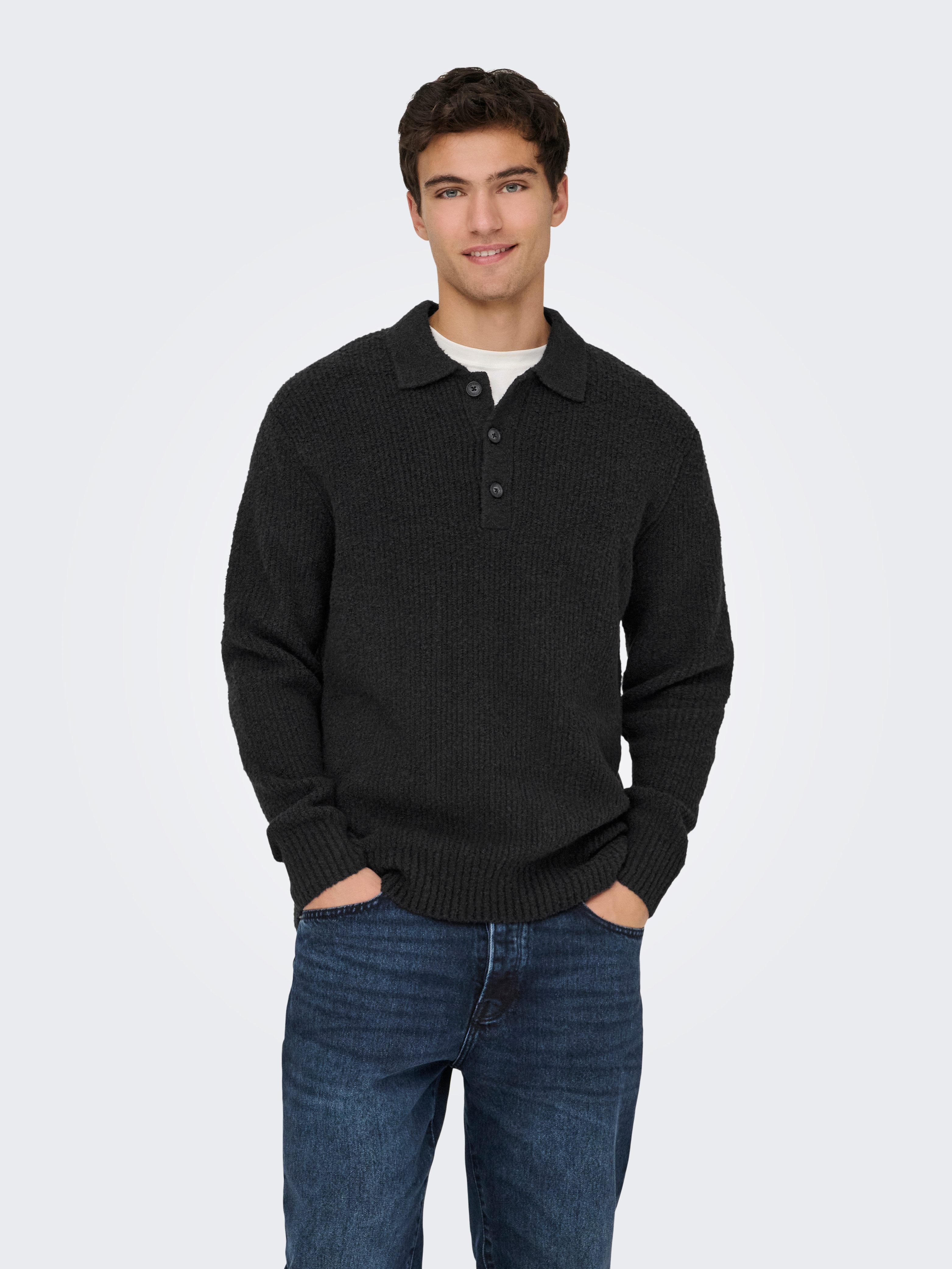 ONLY & SONS Polokragenpullover ONSDALE RLX LS POLO KNIT NOOS Baumwollmischung, relaxed fit