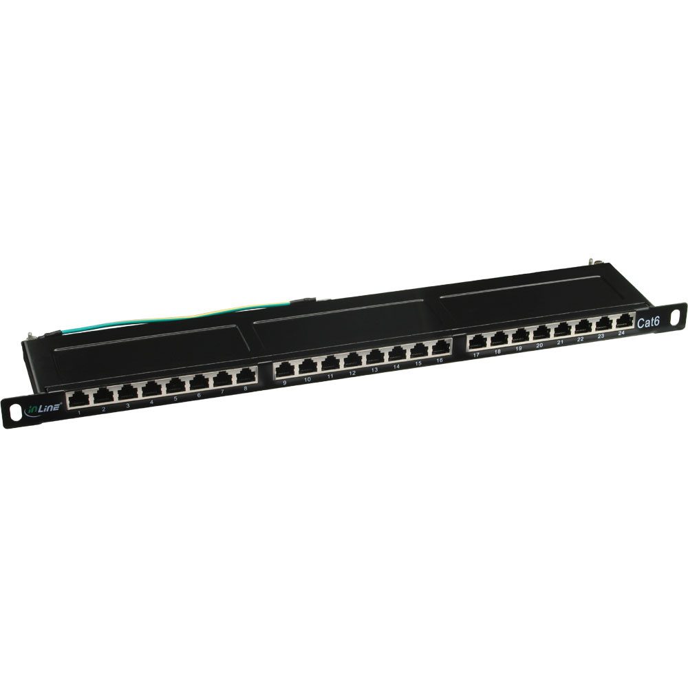 Patchfeld Cat.6, 24-fach, 48,26cm (19), 0.5HE, schwarz RAL9005 Netzwerk-Patch-Panel