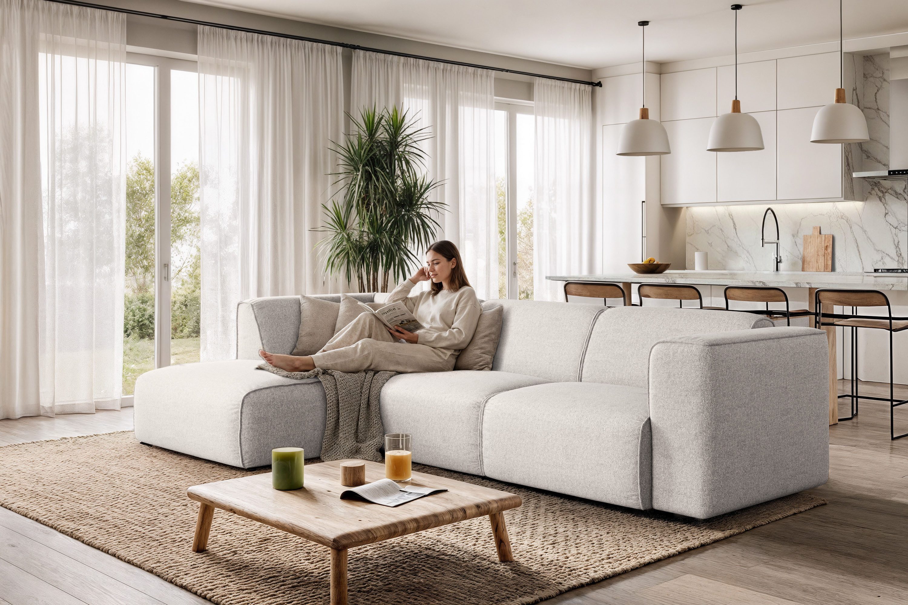 OTTO home Ecksofa Merid L-Form, B: 295 cm - OTTO. Verlässliche Qualität., jederzeit durch Module erweiterbar