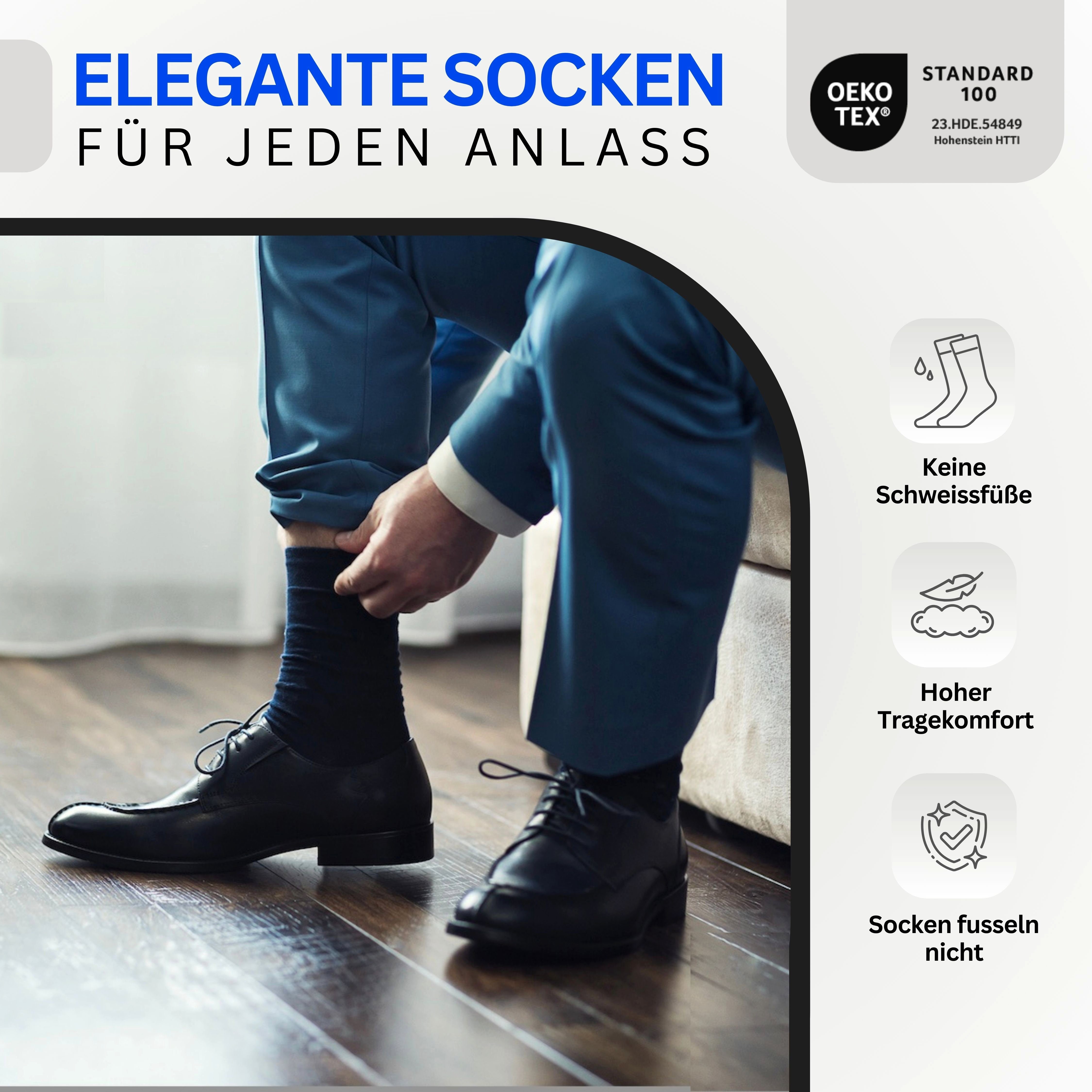 MEDOLY Businesssocken Premium Herren Socken (6 Paar) aus Baumwolle, ohne ei günstig online kaufen