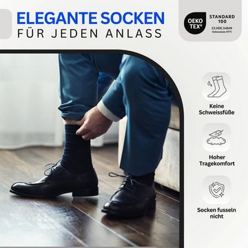MEDOLY Businesssocken Premium Herren Socken (6 Paar) aus Baumwolle, ohne einschneidende Bündchen