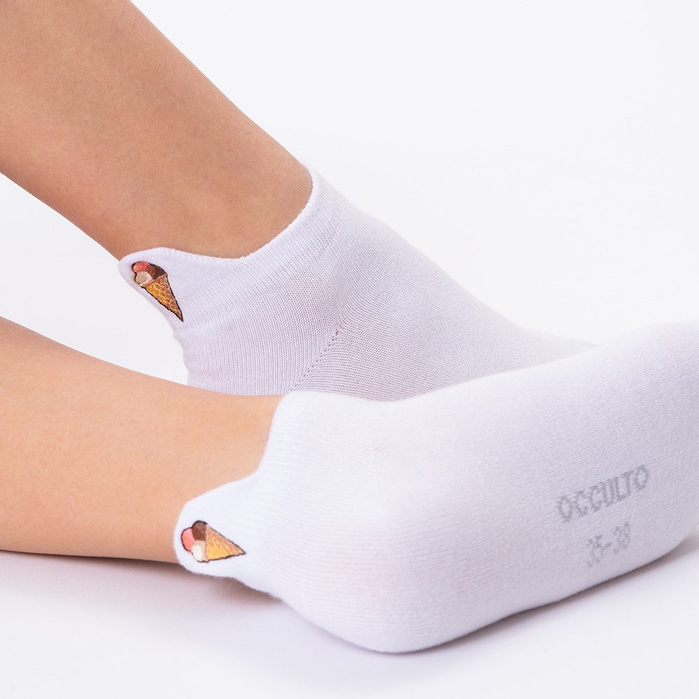 OCCULTO Sneakersocken Damen & Herren Motiv Sneaker Socken 6er Pack (Modell: Luca) (6-Paar) – Bild 5 von 5
