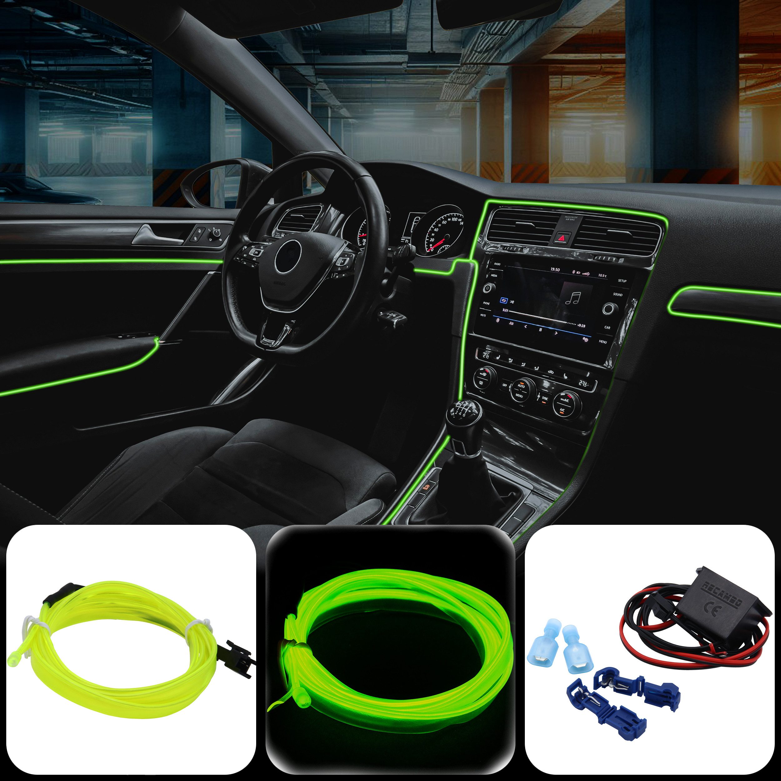 RECAMBO LED-Stripe-Profil Innenraumbeleuchtung Auto, Ambiente Beleuchtung, günstig online kaufen