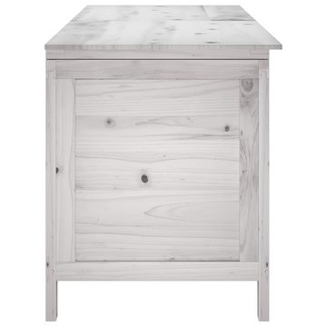furnicato Gartenbox Gartentruhe Weiß 150x50x56,5 cm Massivholz Tanne