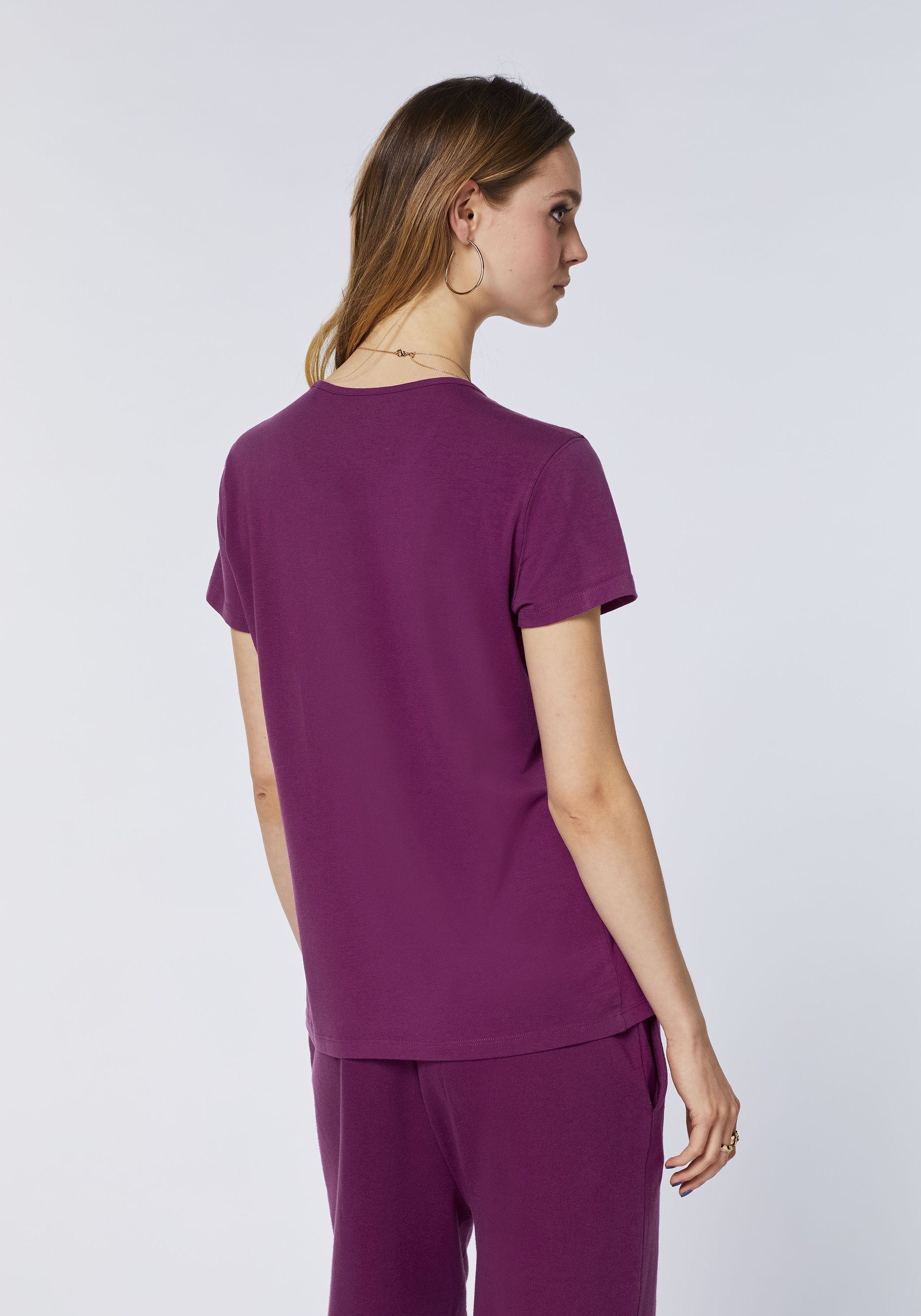JETTE Label-Print mit 19-2524 Purple SPORT Dark Print-Shirt