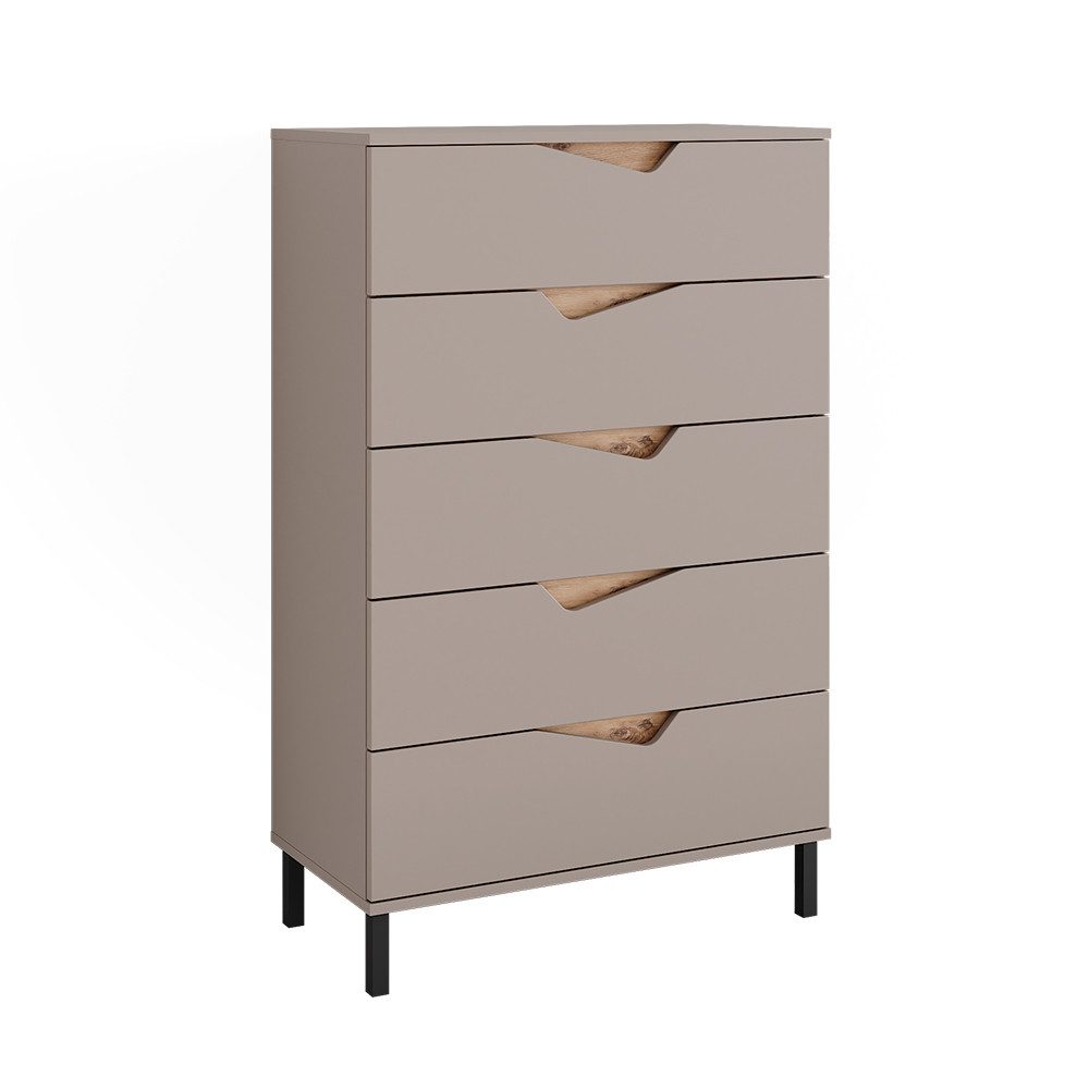Vicco Kommode Marelle, Greige/Artisan, 76 x 120 cm mit 5 Schubladen (1 St)