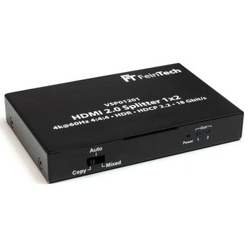 FeinTech HDMI-Splitter VSP01201 HDMI 2.0 Splitter 1x2, Downscaler, EDID-Management
