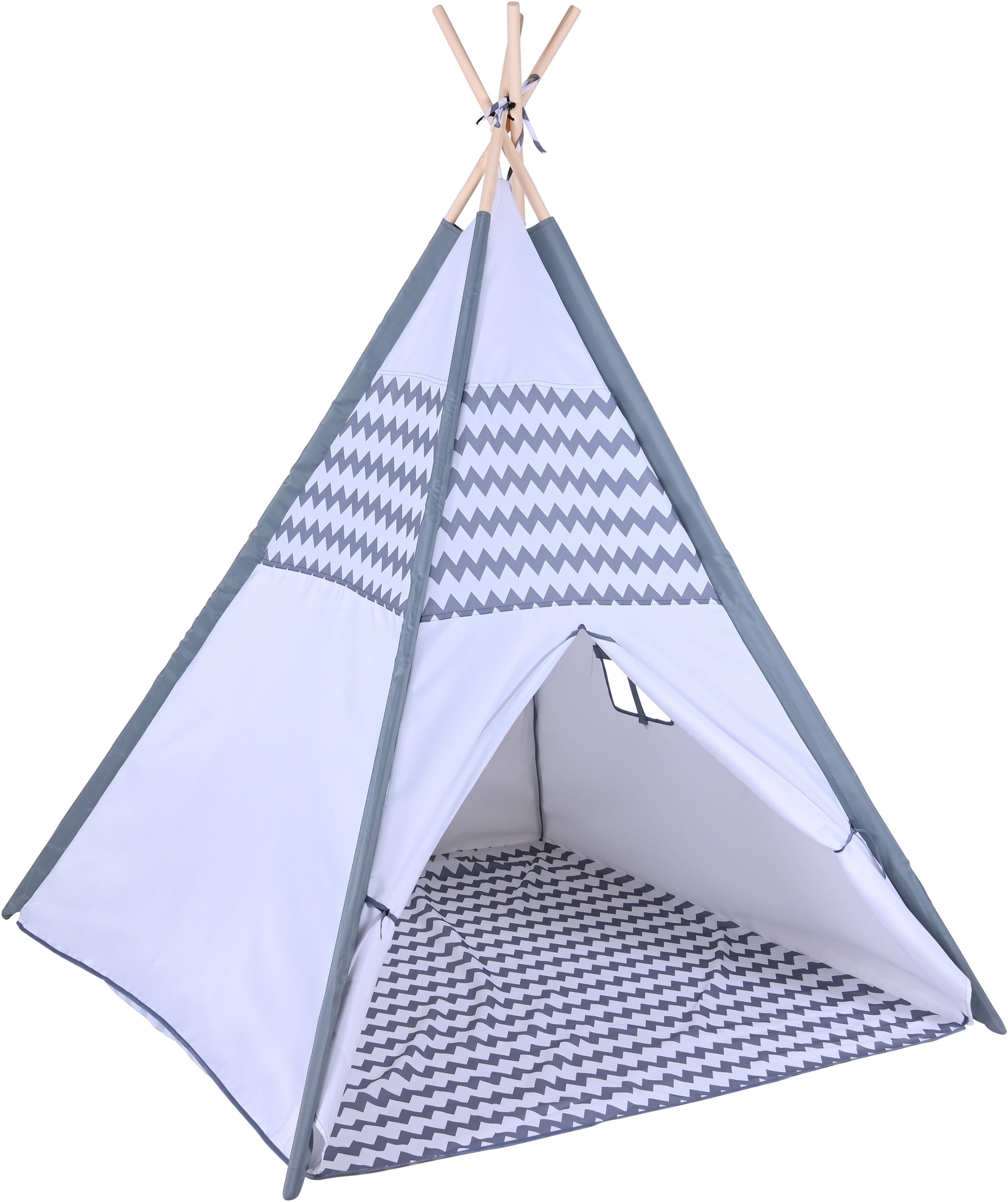 Knorrtoys® Spielzelt Tipi Zickzack mit Zeltstangen günstig online kaufen
