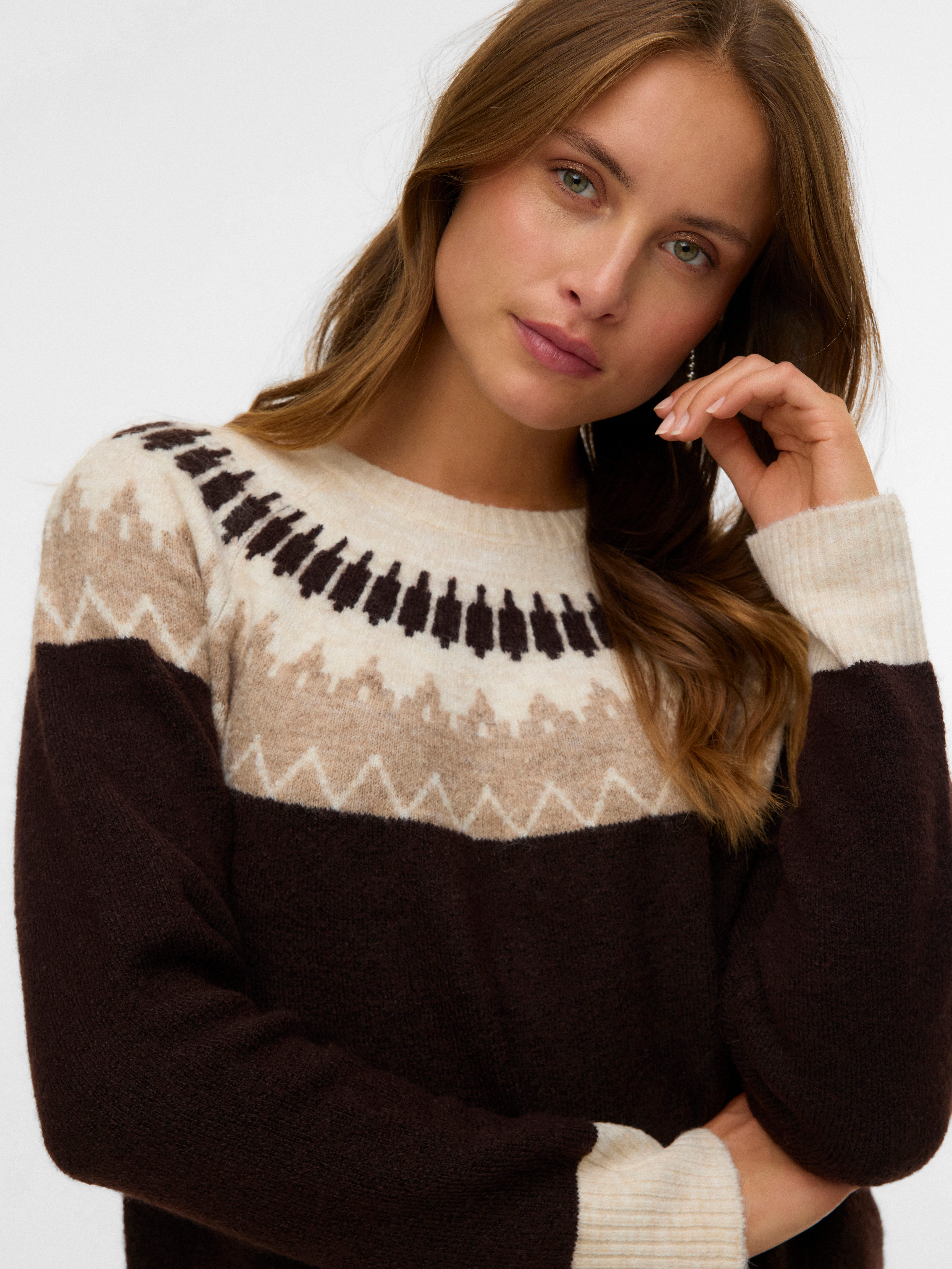 Vero Moda Strickpullover VMSIMONE LS NORDIC PULLOVER GA REP BOO günstig online kaufen