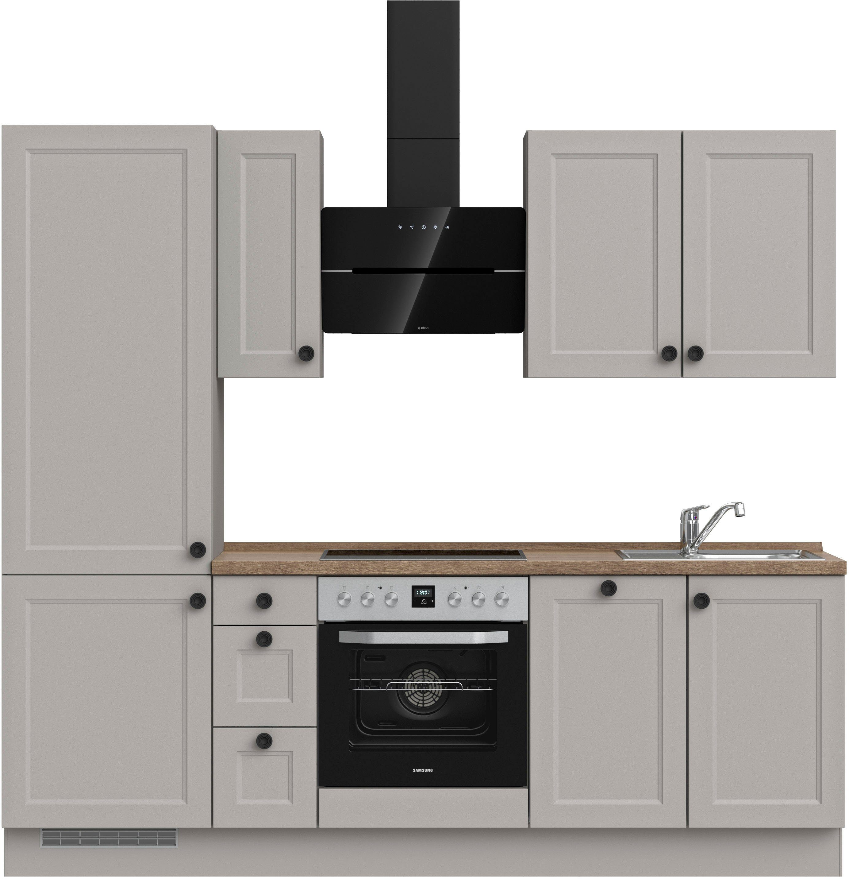 nobilia® Küchenzeile "Cascada premium", vormontiert, Ausrichtung wählbar, Breite 240 cm, ohne E-Geräte