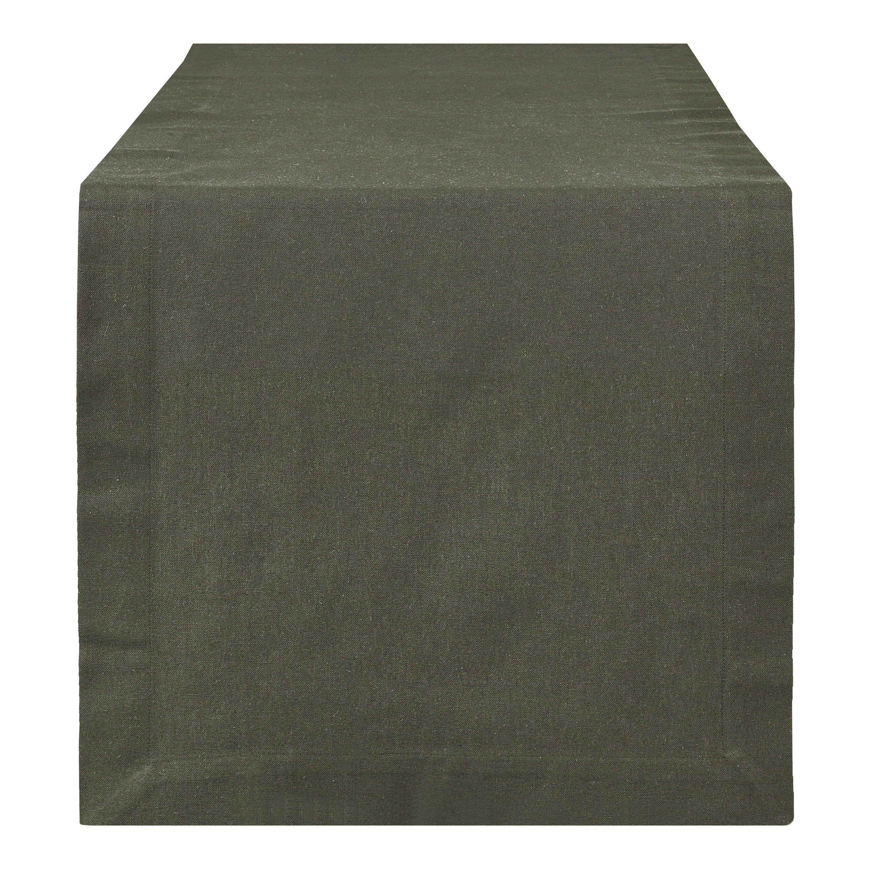 Depot Tischdecke Tischläufer Recycled Cotton (Packung, 1 Tischläufer), aus Baumwolle, Polyester, L 150 Zentimeter, B 40 Zentimeter Grün