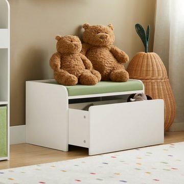 SoBuy Aufbewahrungsbox KMB80, Kinder Spielzeugtruhe Schuhbank mit Sitzkissen Spielzeug Aufbewahrung