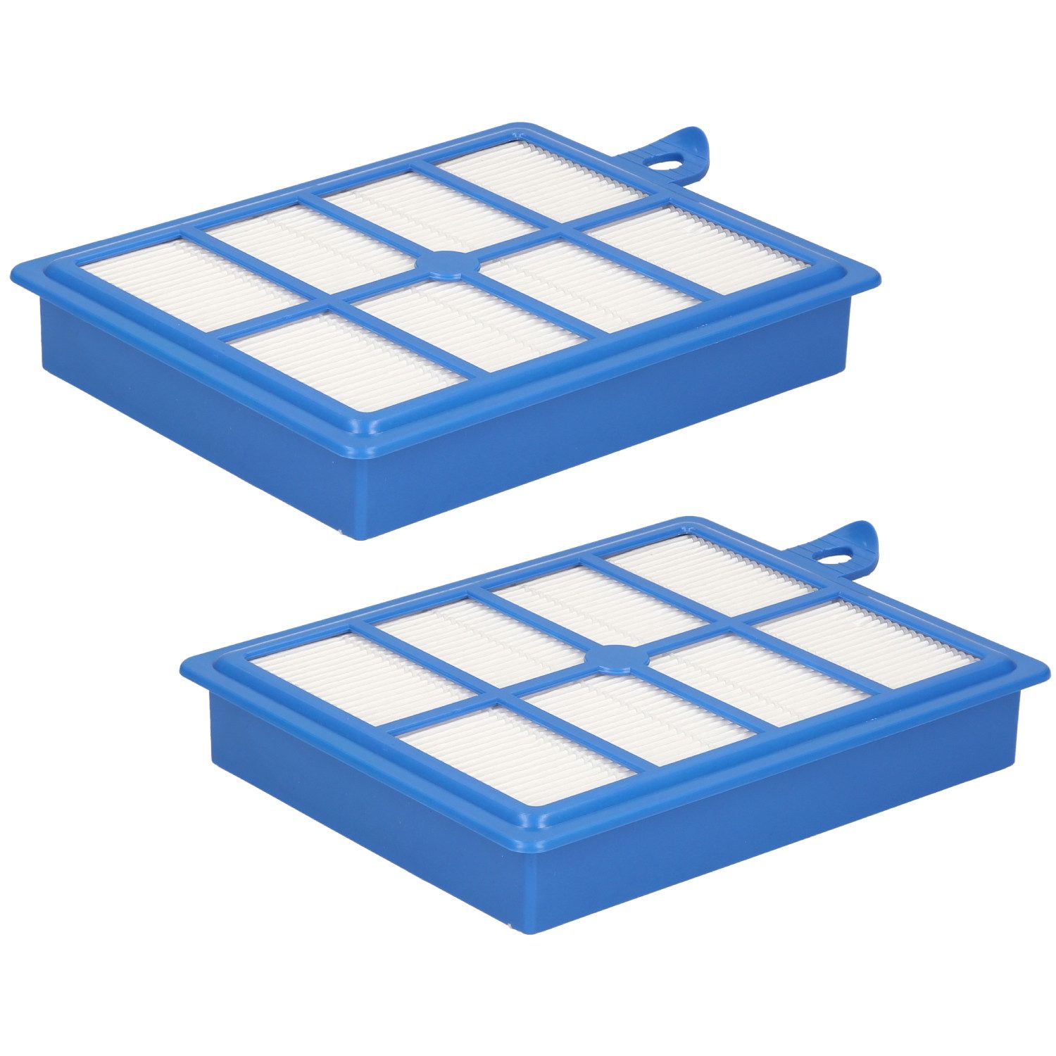 McFilter HEPA-Filter 2 Stück, Zubehör für AEG VX8-4-CR-A, VX8-1-ÖKO, VX9-2-ÖKO, Blau, Kunststoff / Filter-Lamellen, Hygienefilter