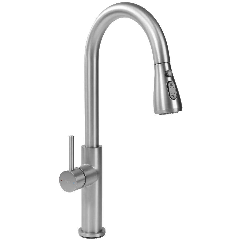 wohnwerk.idee Küchenarmatur Wasserhahn Küche ausziehbar Gold Matt Gebürstet Schwarz Chrom Nest