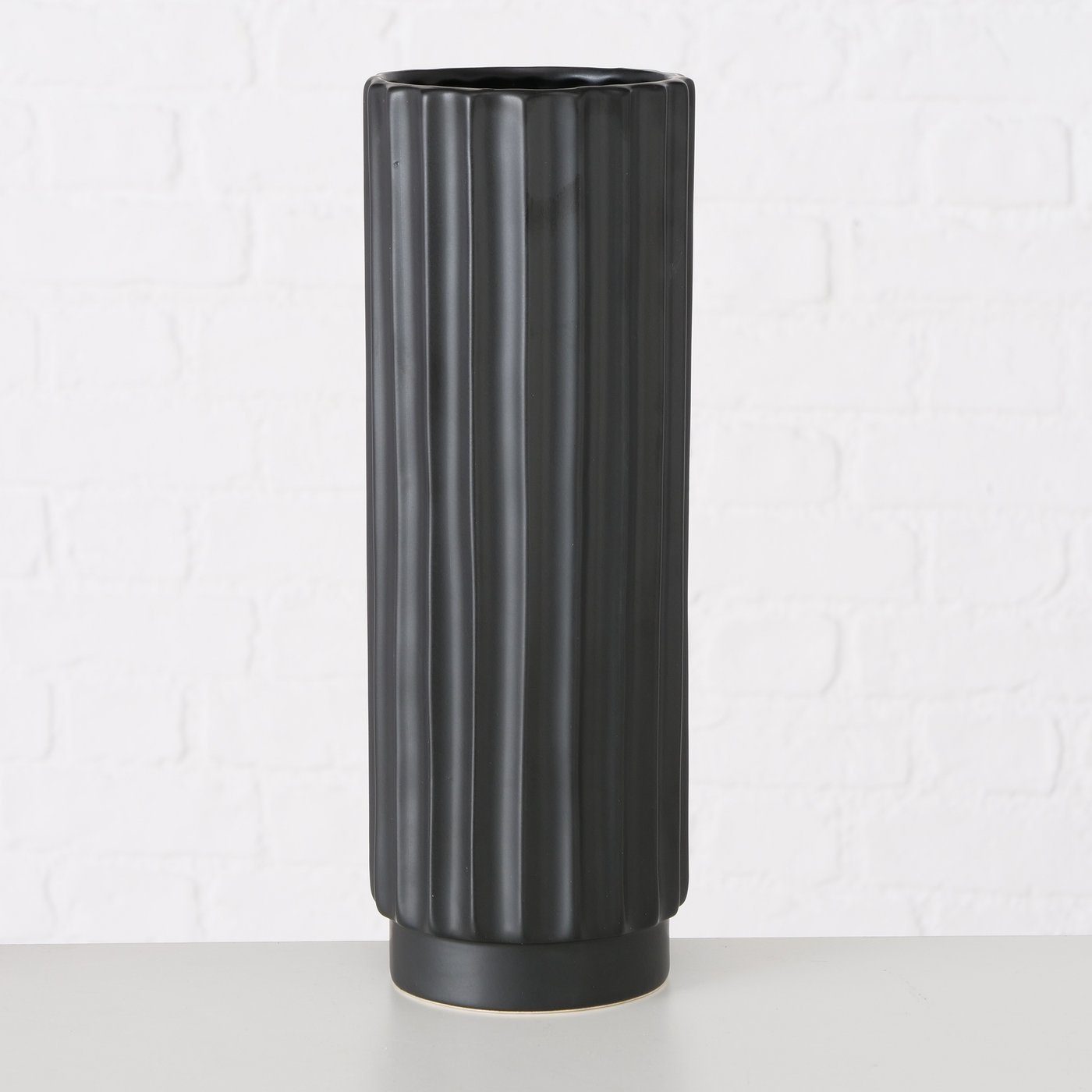 Set Vase aus Keramik 2er (Steingut) " Dekovase "Vianello braun/schwarz, BOLTZE