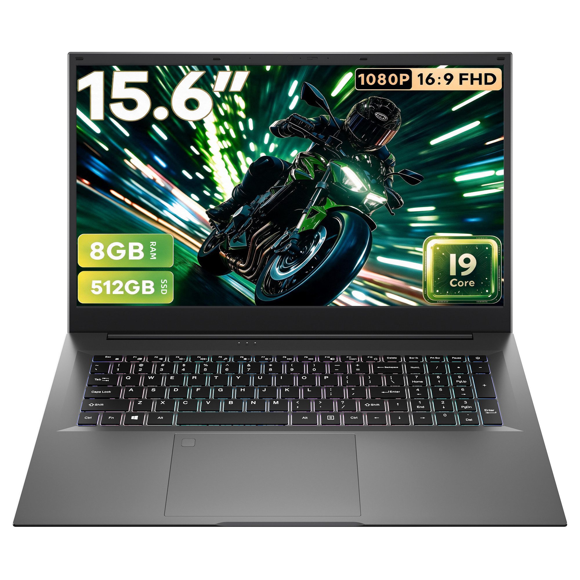 MENGHU Hochleistungs-Laptop Intel Core i9, bis zu 4,80 GHz, Gaming & Kreative Notebook (Intel® Core™ i9, 8 GB, 512 GB SSD, 8-core CPU)