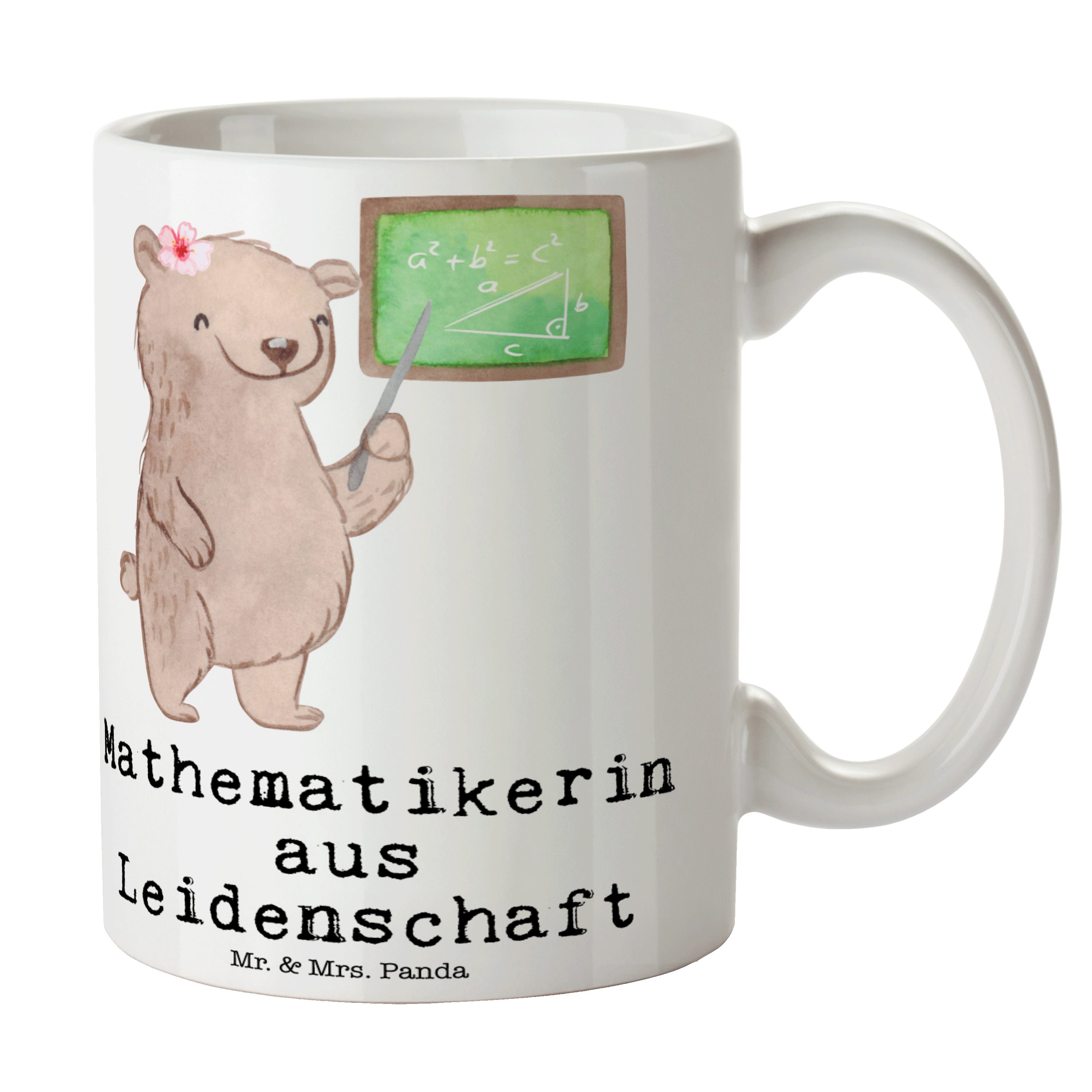 Tasse - Weiß & - Mrs. Mathematikerin Rechenkünstlerin, Leidenschaft Keramik Panda aus Mr. Geschenk,