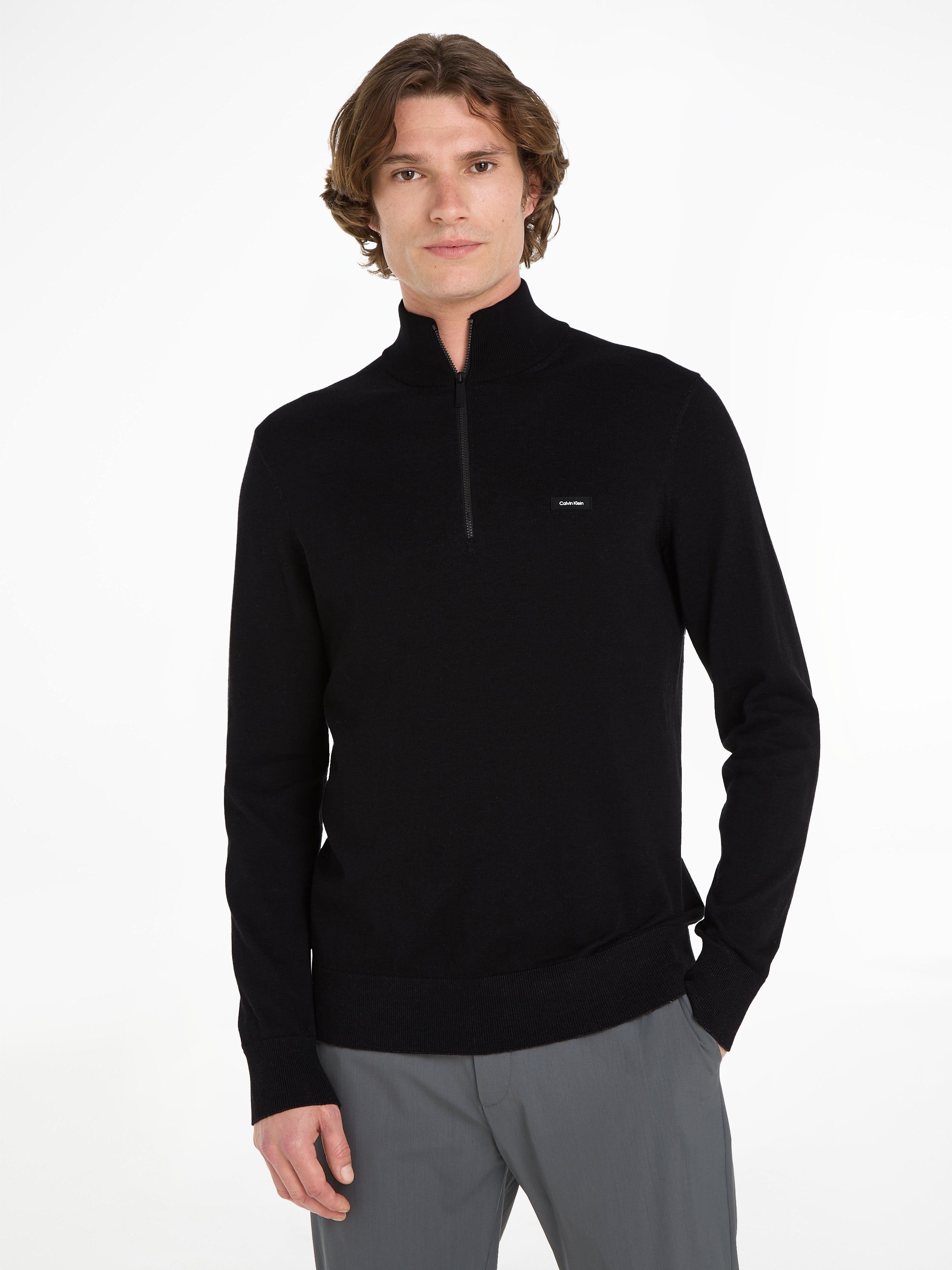 Calvin Klein Troyer COTTON SILK BLEND QUARTER ZIP