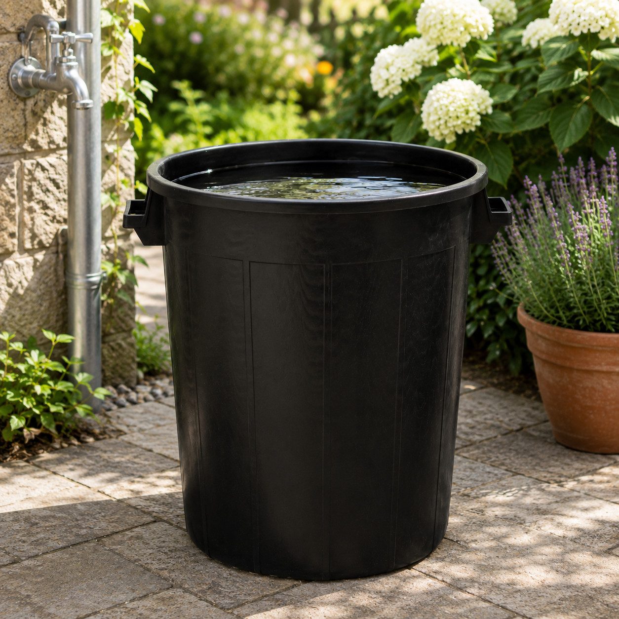 BigDean Mülleimer Universaltonne Schwarz in verschiedenen Größen, Tragegriffe, Robust, Made in Italy – Bild 4 von 4