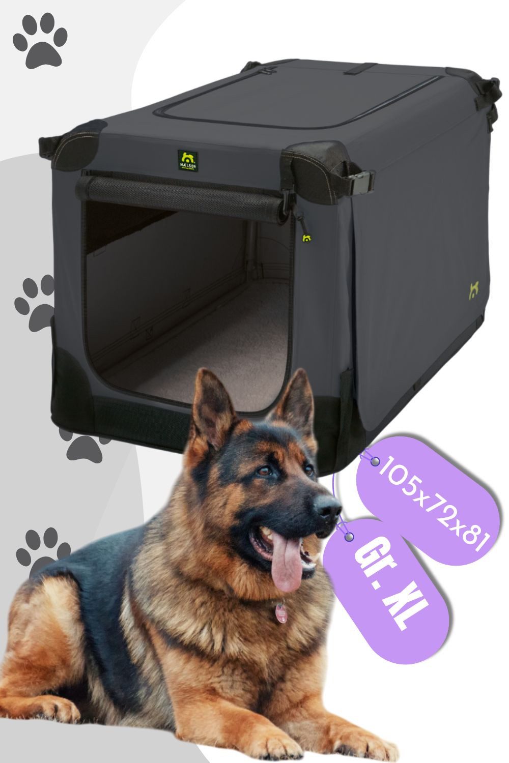 MAELSON Hunde-Transportbox Soft Kennel faltbare Hundebox / Tier Transportbox
