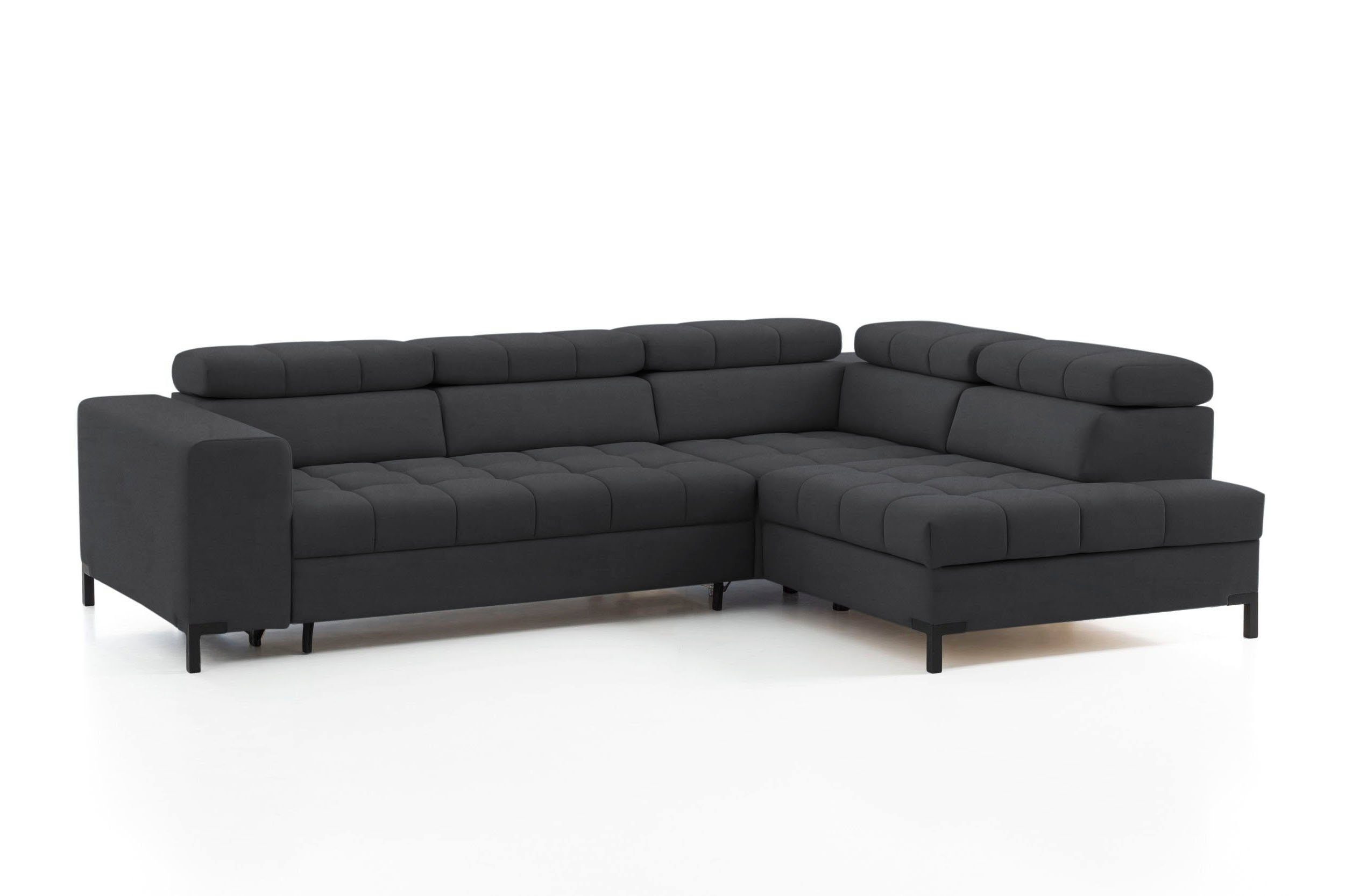 exxpo - sofa fashion Ecksofa Bocco, hochwertige Verarbeitung, toller Sitzkomfort, bequem, L-Form, wahlweise mit Bettfunktion u. Bettkasten, inkl. Kopfteilverstellung