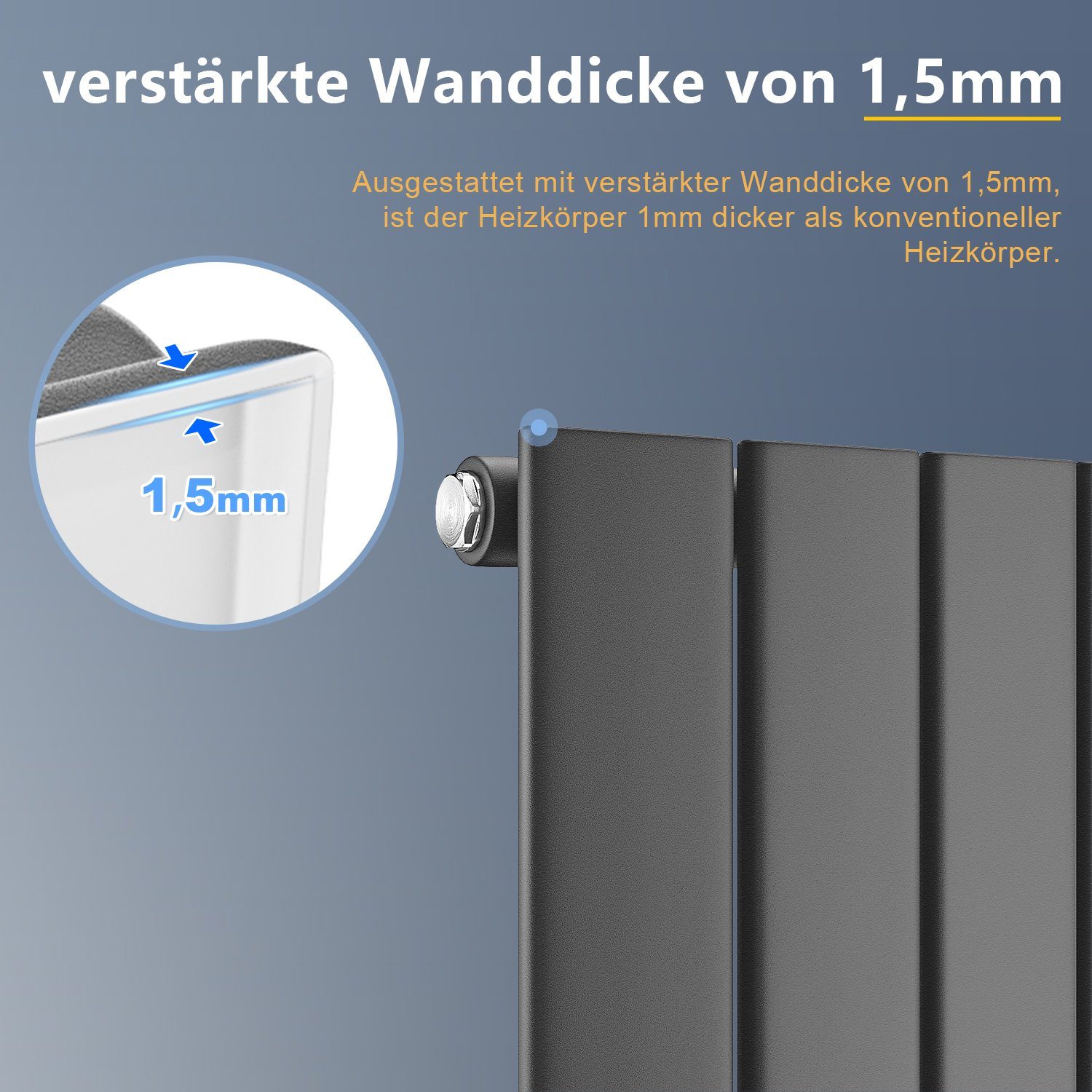 SONNI Heizkörper Heizkörper mit Multiblock Warmwasser Design