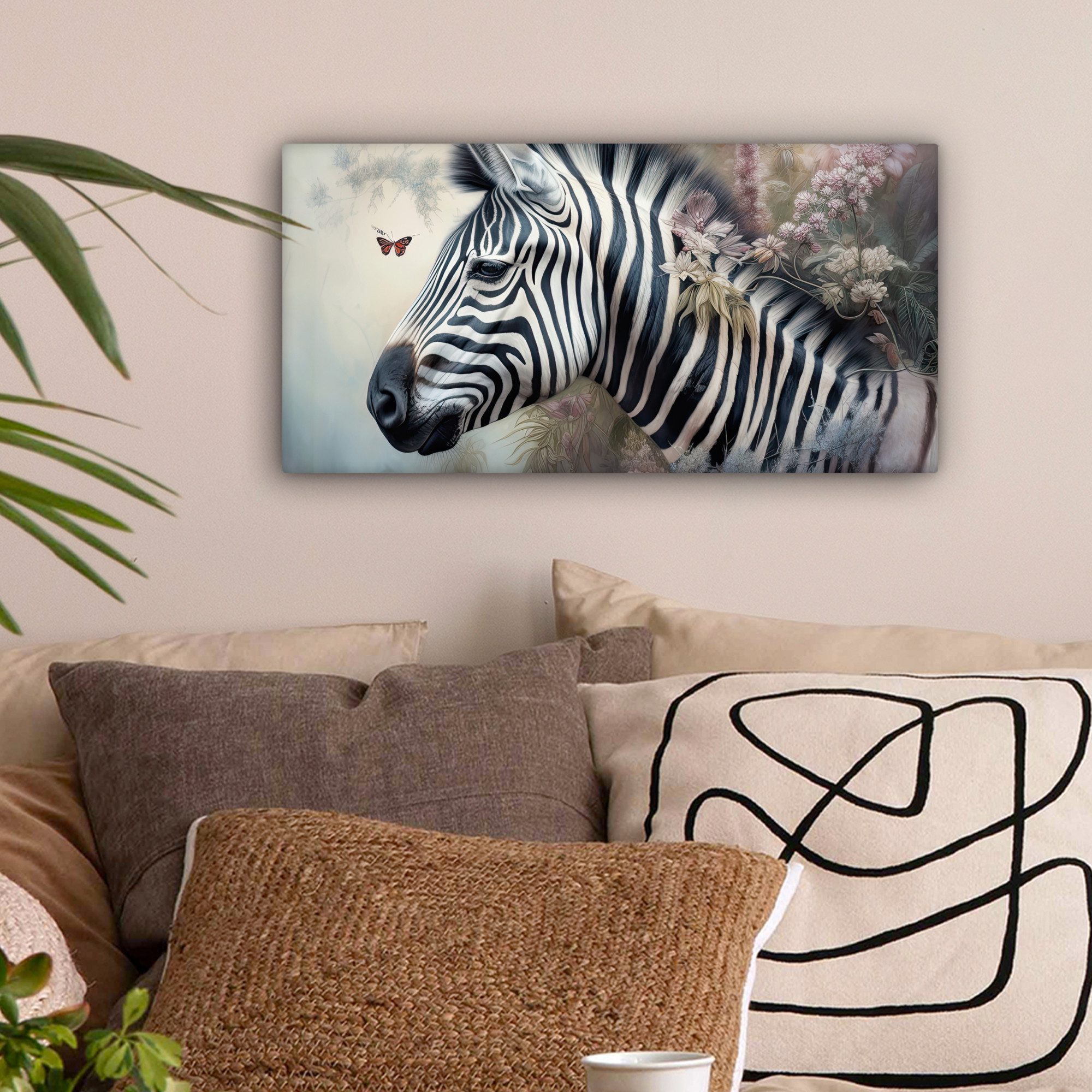 OneMillionCanvasses® Leinwandbild Panorama Zebra - Wilde günstig online kaufen