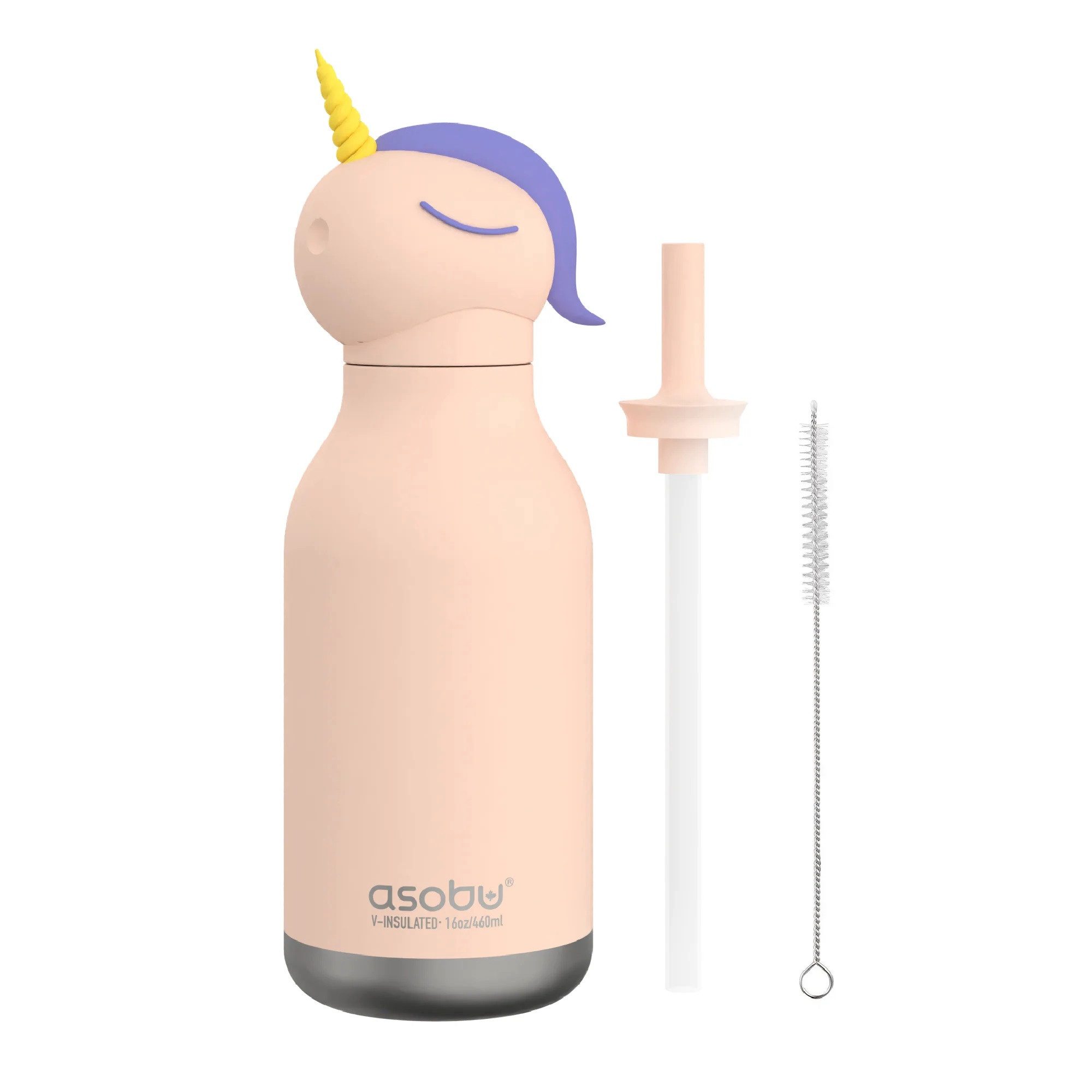 ASOBU Trinkflasche Asobu® Kindertrinkflasche BESTIE mit Strohhalm 460ml