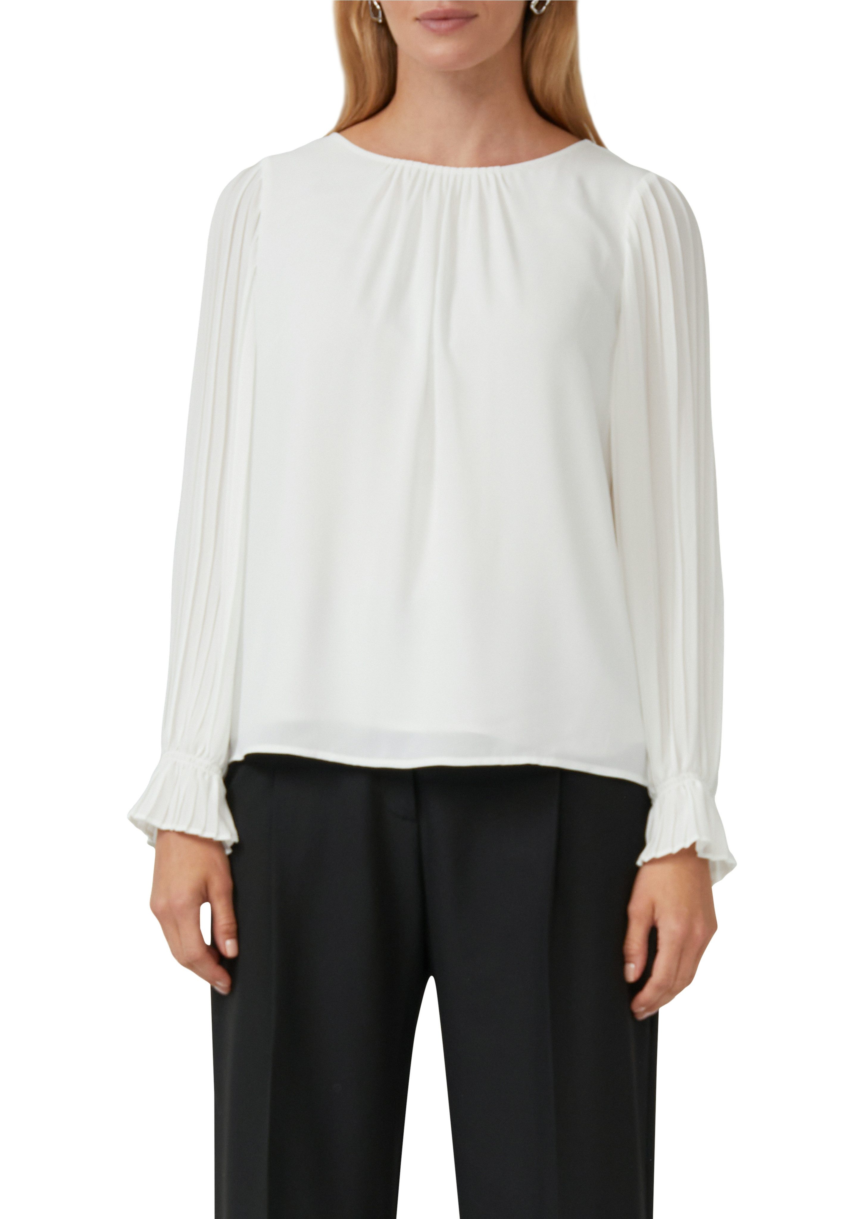 s.Oliver BLACK LABEL Langarmbluse mit gerafften Armen