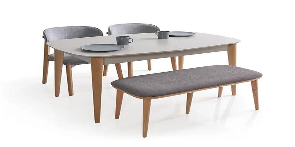 JVmoebel Sitzbank Graue Polsterbank aus Holz für Küche und Esszimmer (1-St., Bank), Made in Europa