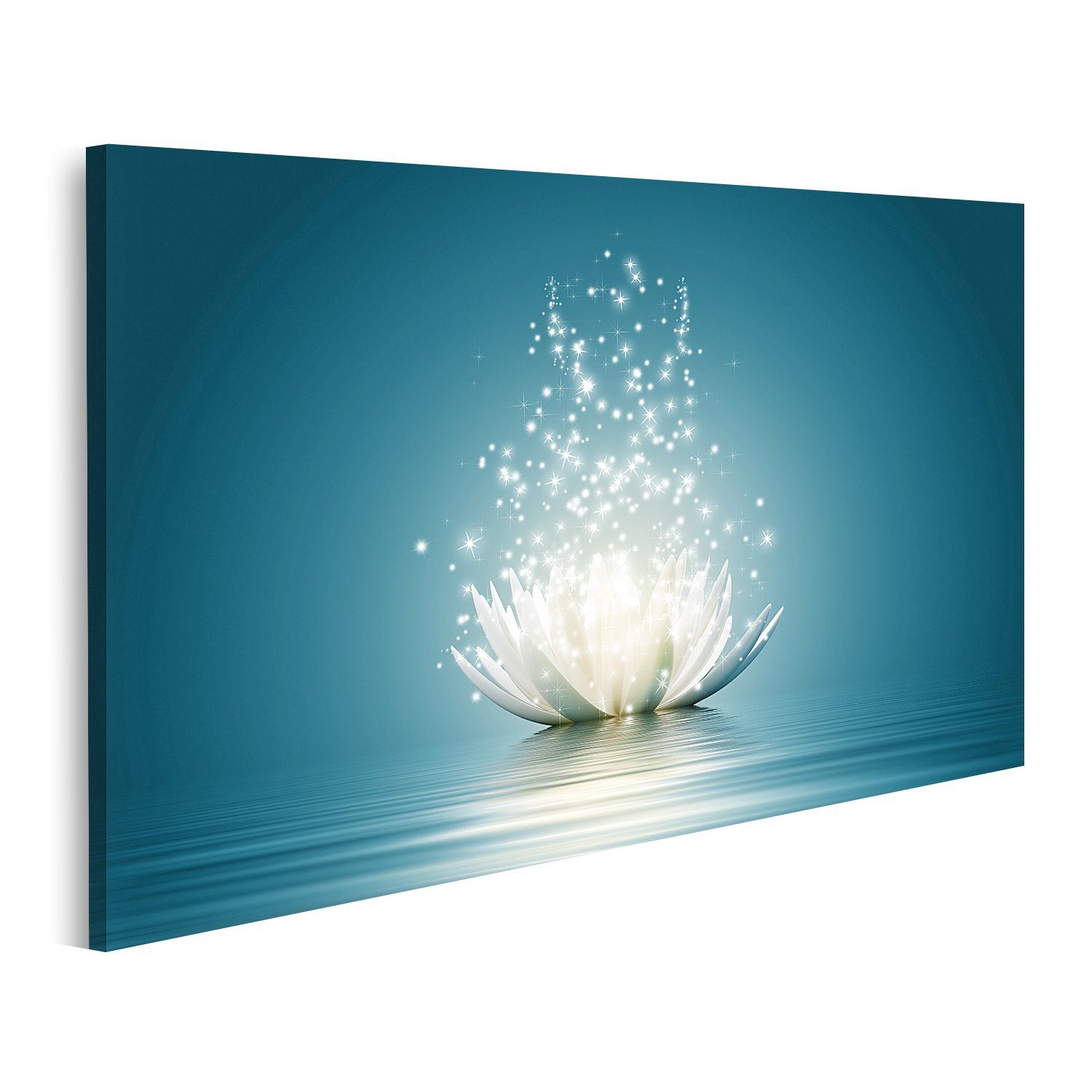 islandburner Leinwandbild Bild auf Leinwand Magie Lotus Blume Wandbild Leinwandbild Wand Bilder