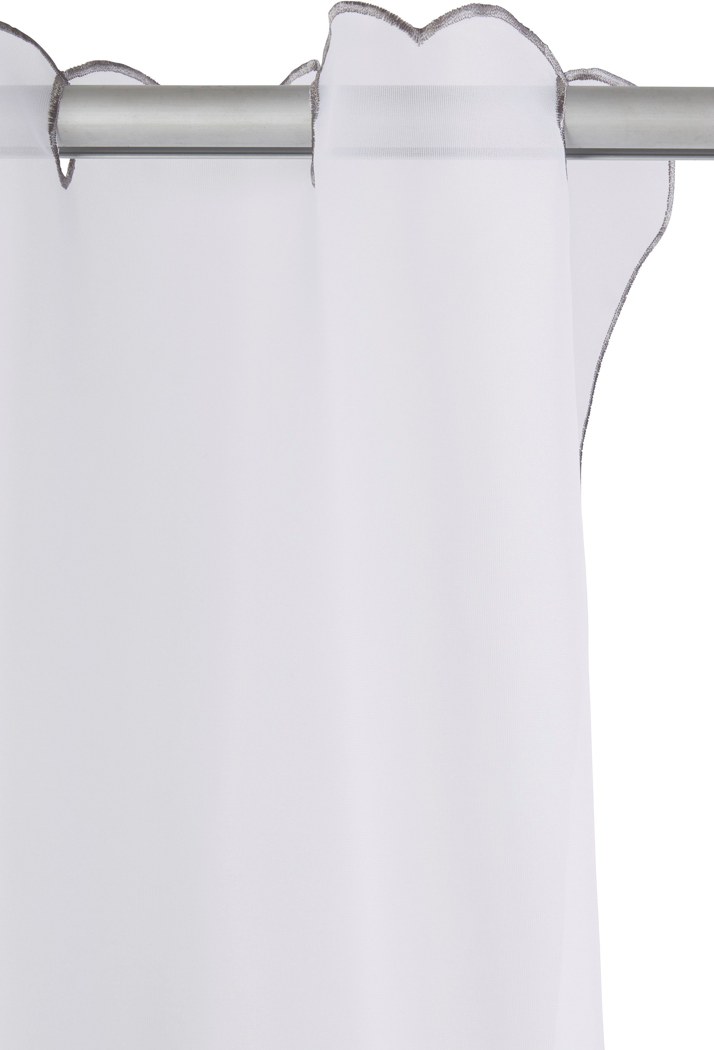 OTTO home Scheibengardine Betty, 1 Stück, Stangendurchzug, Wellen, Stickerei, transparent (1 St), Stangendurchzug, transparent, Transparent, Polyester, Wellen, Stickerei