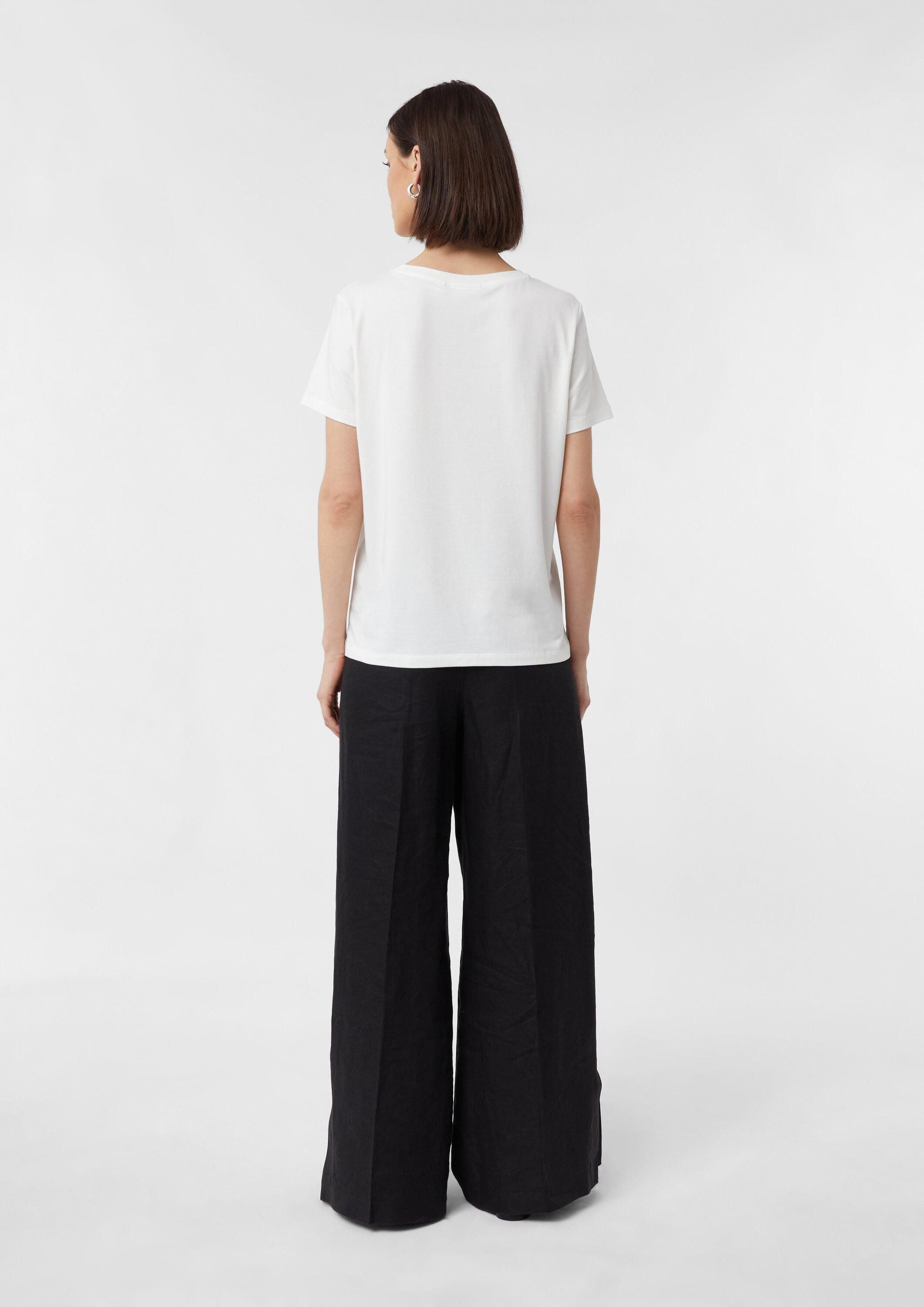 comma Kurzarmshirt T-Shirt T-Shirt aus Baumwollmix mit Frontprint