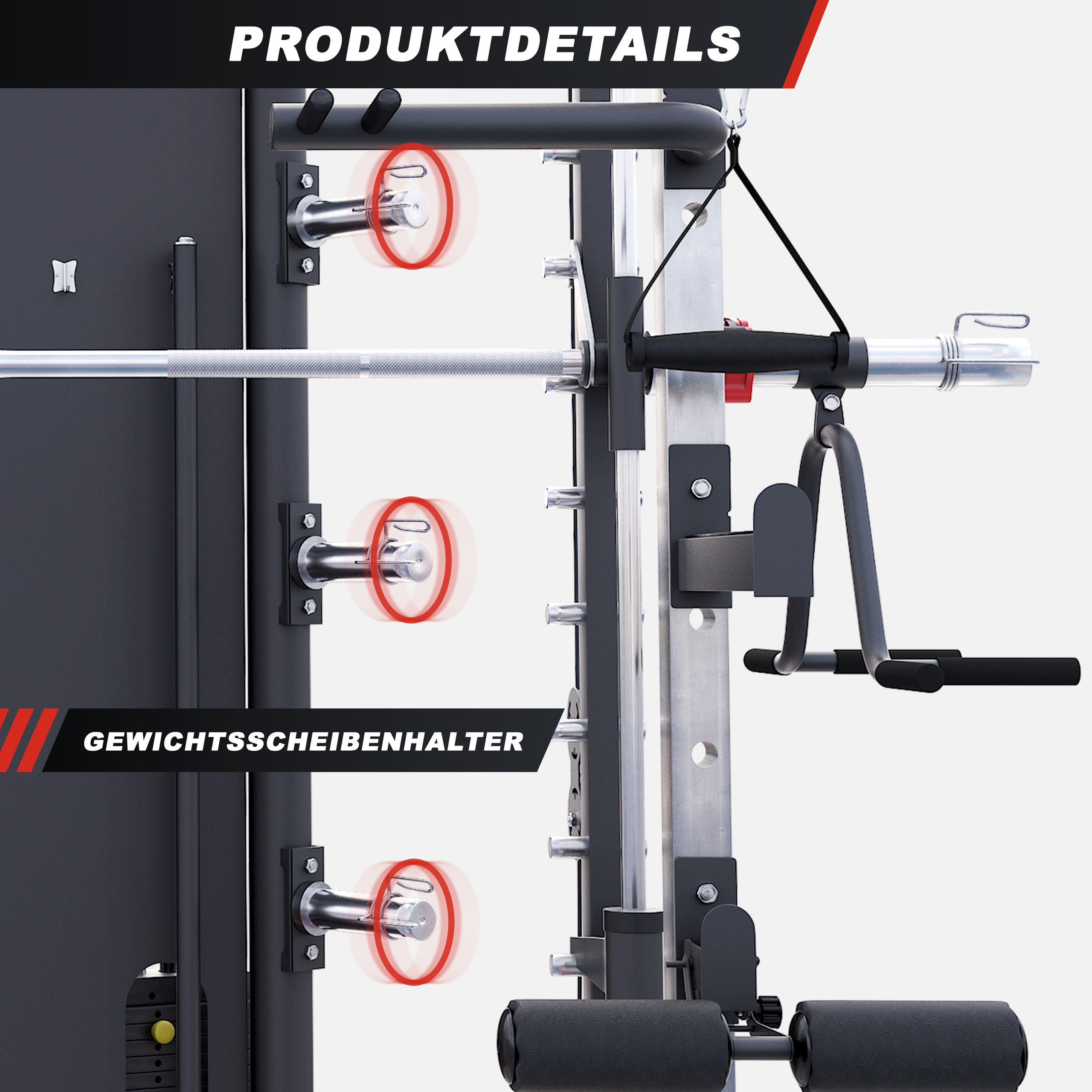 GORILLA SPORTS Power Rack inkl. Olympia Langhantel, Dip-Station, Kabelzug, Klimmzugstange, (1-tlg)