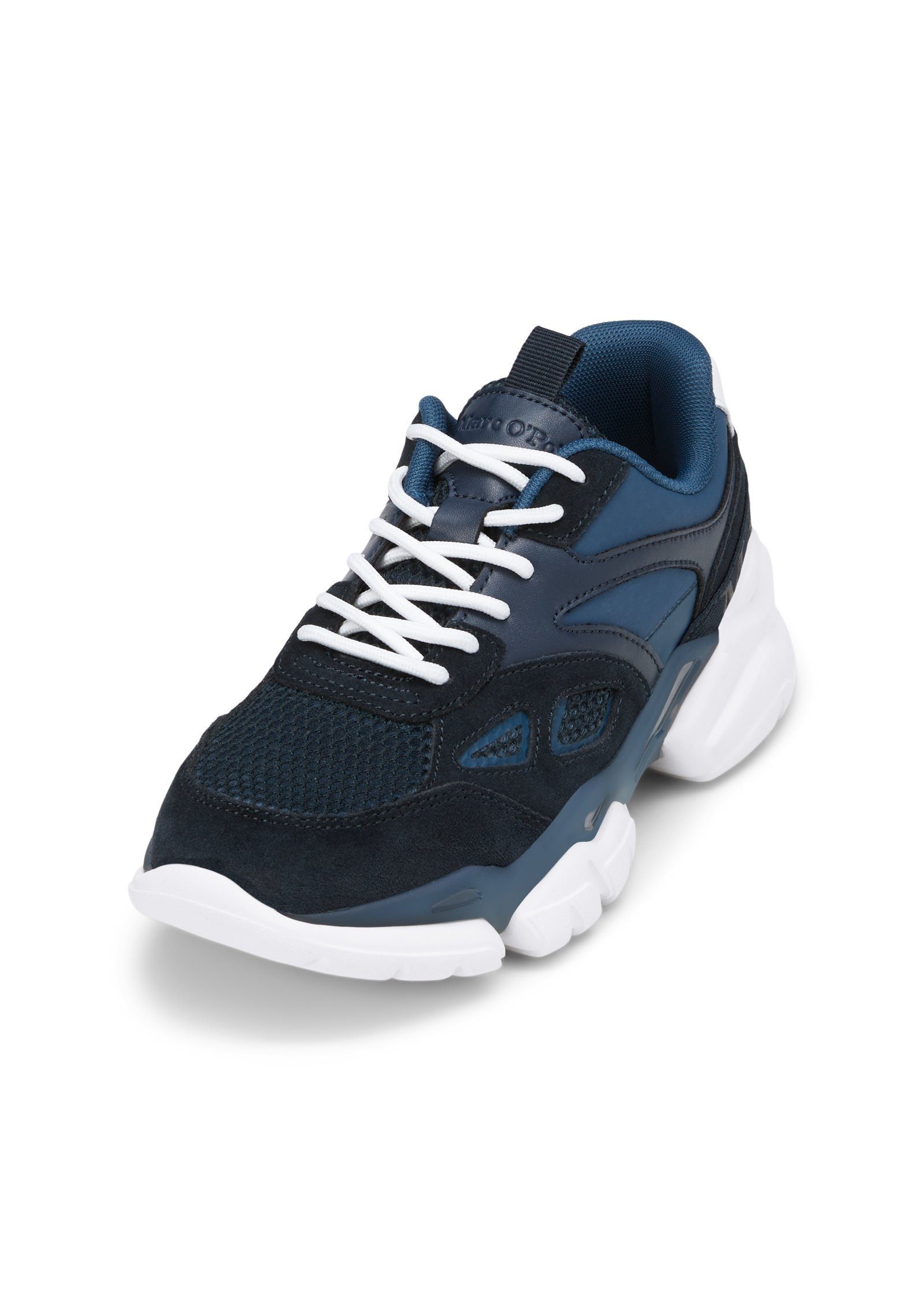 Marc O'Polo aus recycelter Leder-Textil-Kombination Sneaker blau | Sneaker