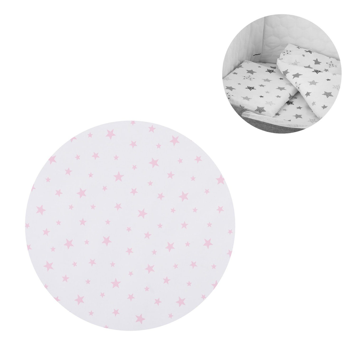 Chipolino Babybettwäsche 4-teiliges Постельное белье Set, Baumwolle, 4 teilig, Kissen, Kissenbezug, Steppdecke, Bettlaken