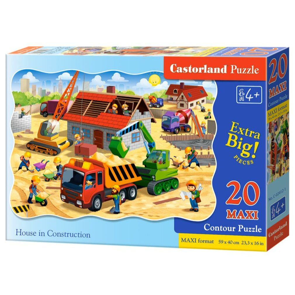 Castorland Puzzle Hausbau-Puzzle MAXI 20 Teile, Puzzleteile