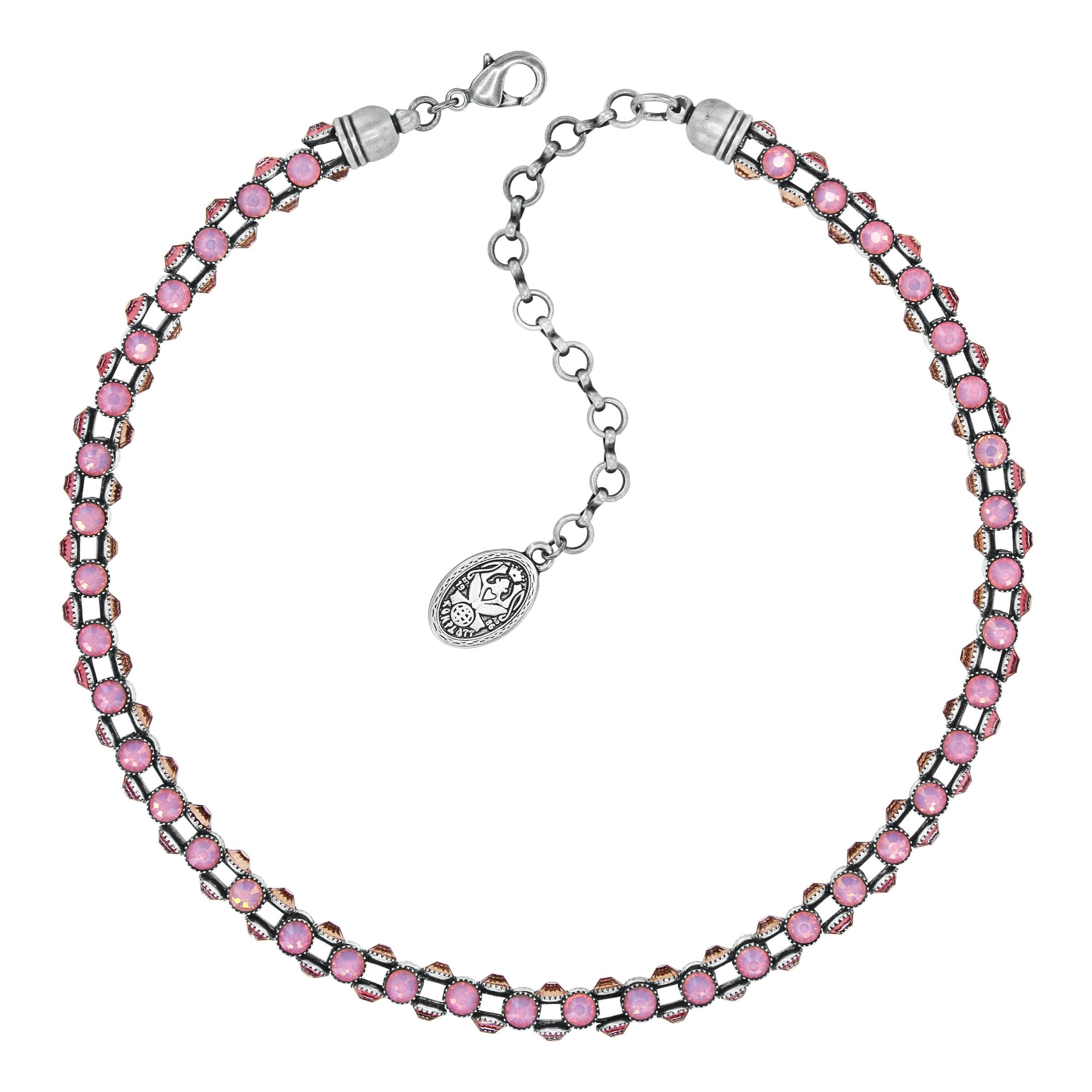 KONPLOTT Collier KONPLOTT Collier Neon Lights Gliederkette Kristallglas Pink Altsilber
