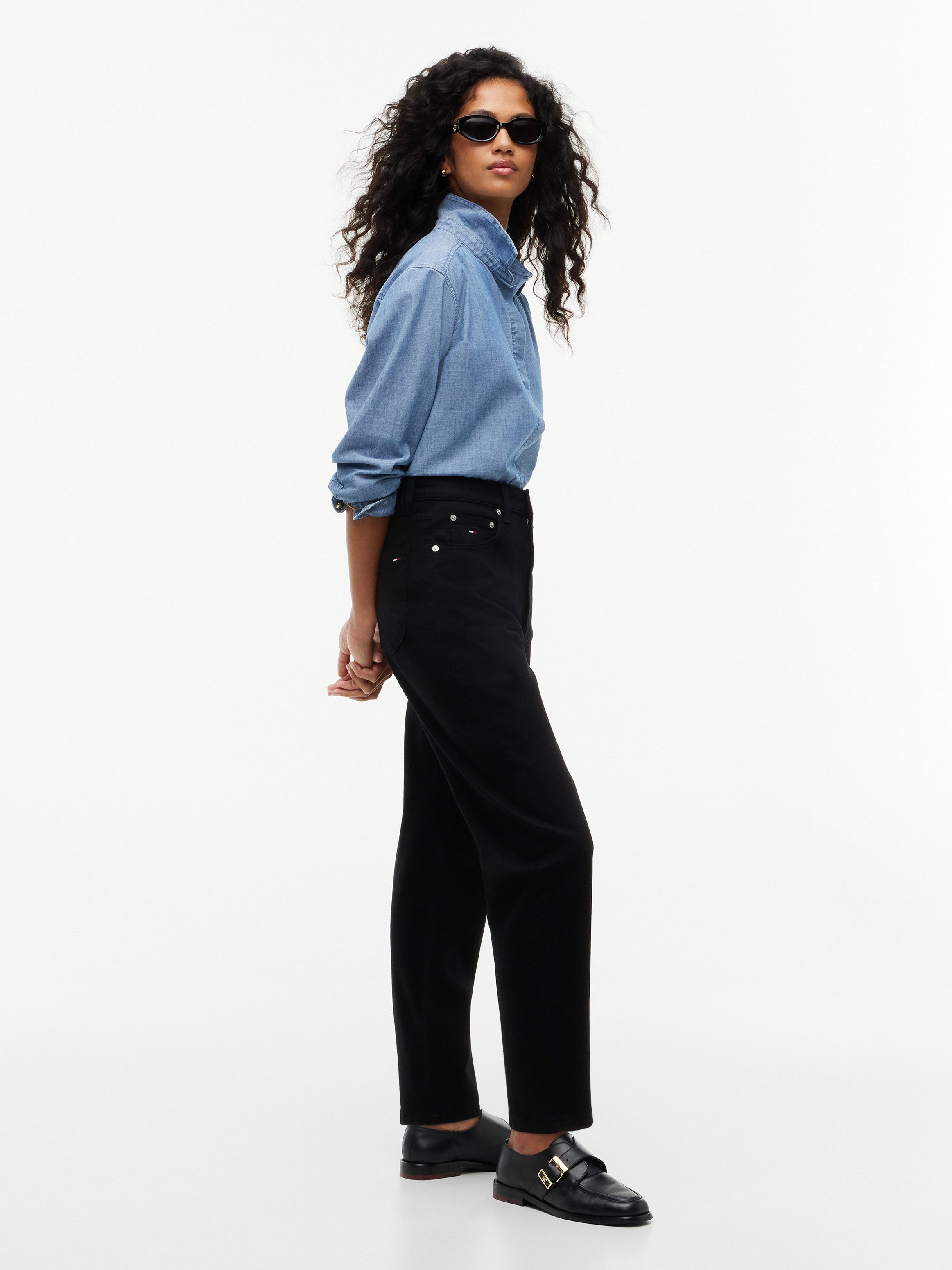 Tommy Jeans Mom-Jeans 90'S MOM HIGH TAPERED DI4187 Baumwollmischung