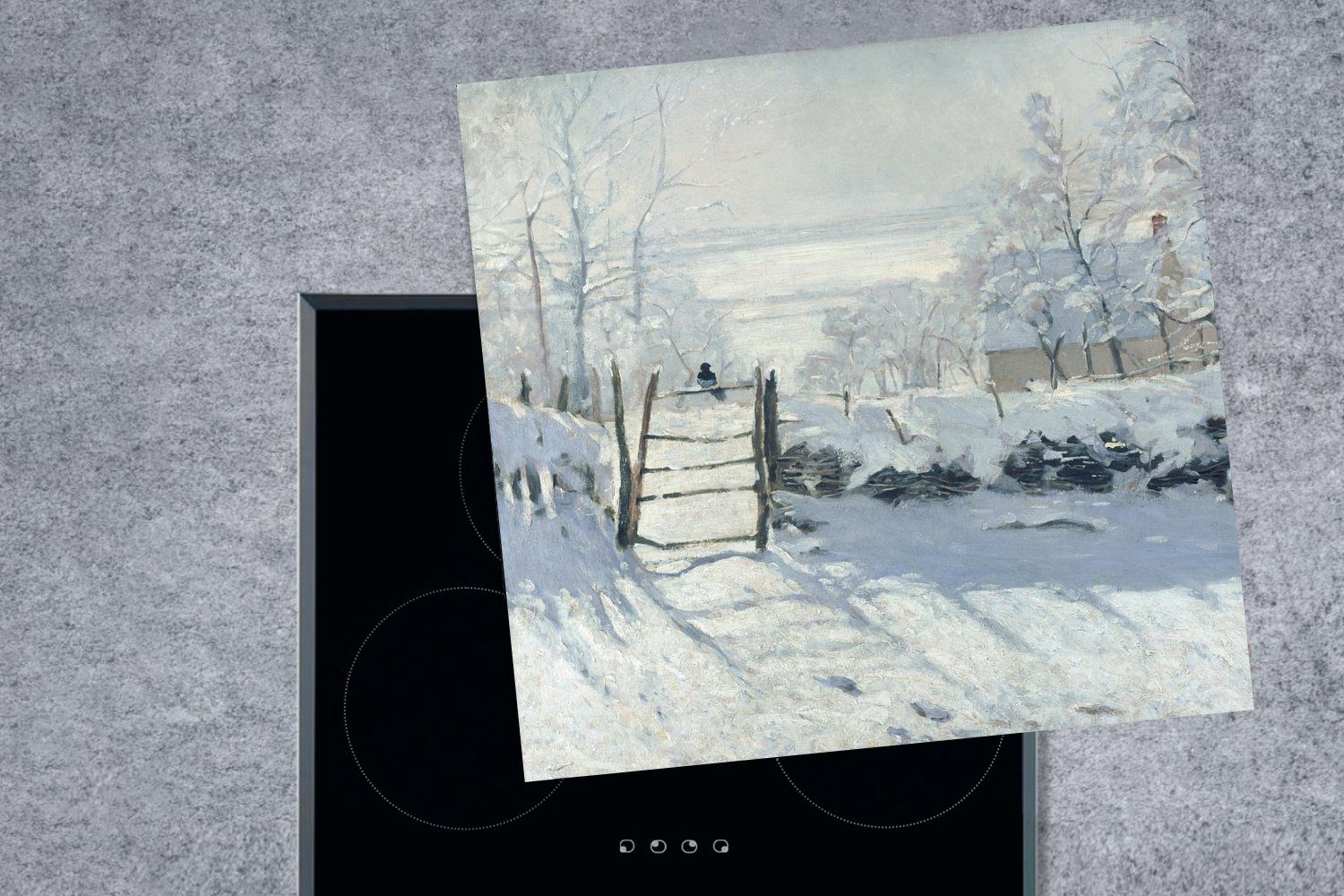 - Elster tlg), Monet, für (1 Vinyl, Claude MuchoWow Die Ceranfeldabdeckung, küche cm, Herdblende-/Abdeckplatte 78x78 Arbeitsplatte