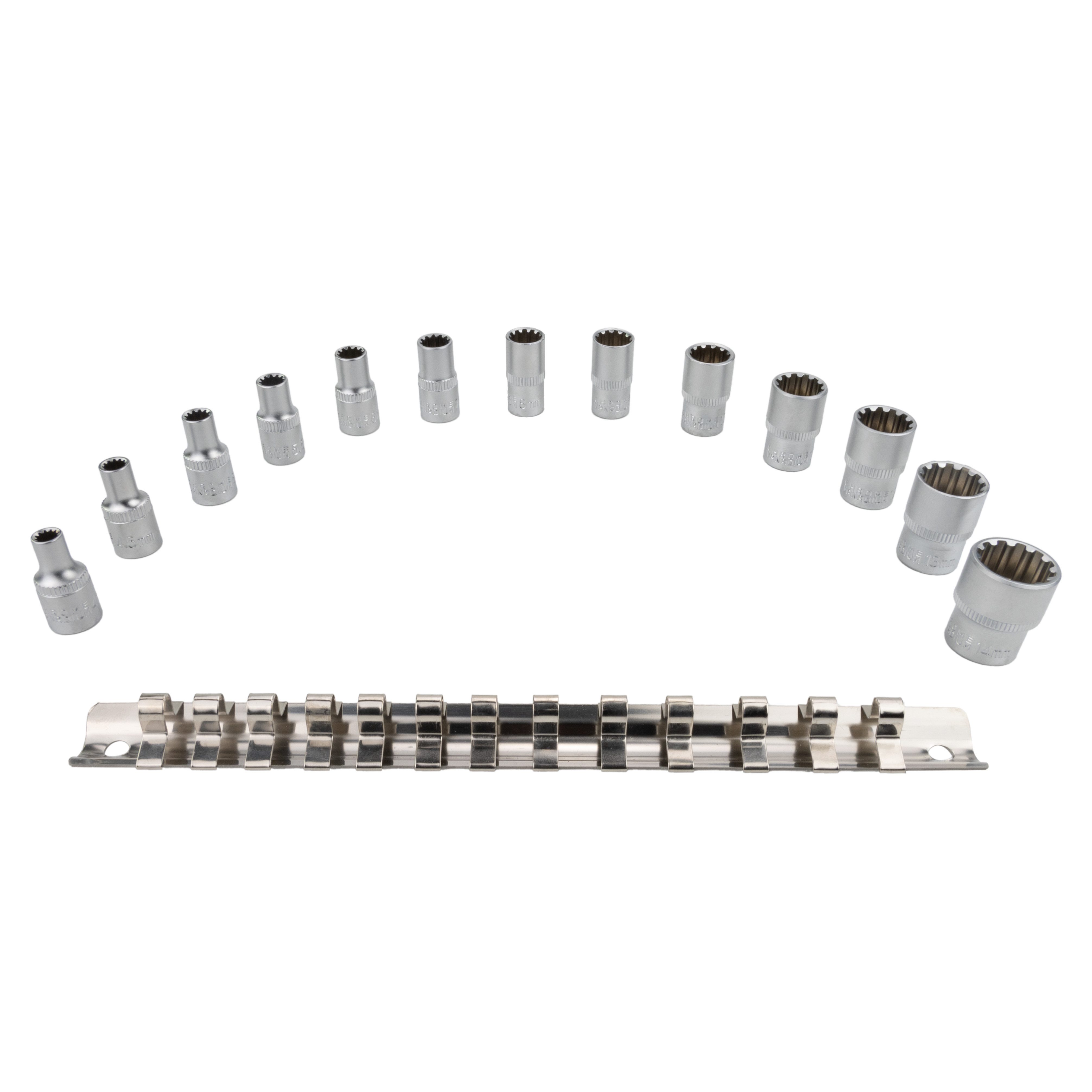 HASKYY Steckschlüssel Multiprofil Steckschlüssel Satz 13-tlg 4-14 mm 5/32"-1/2" zoll