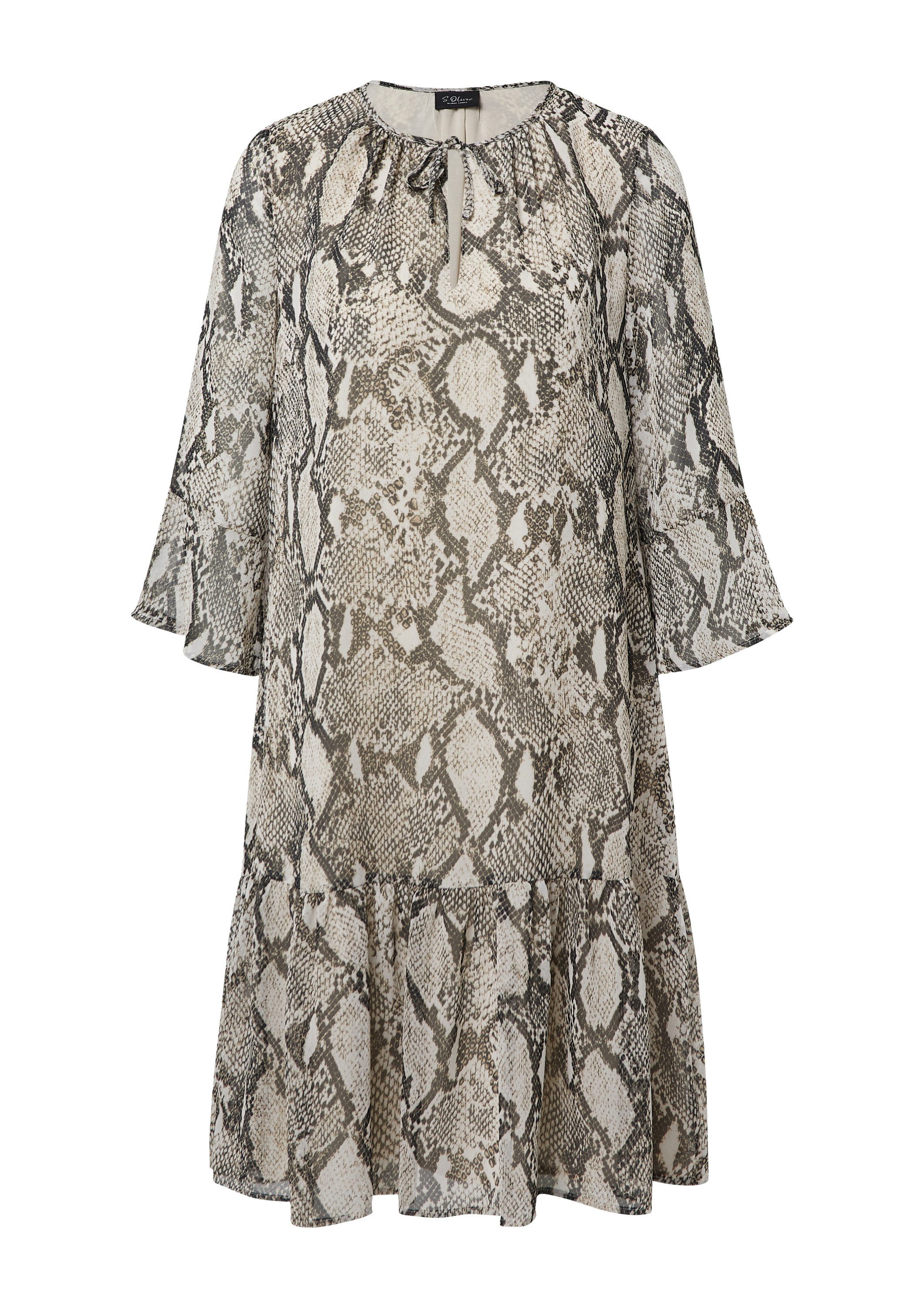 s.Oliver Minikleid Kleid Kleid mit Schlangen-Print und Viskosefutter