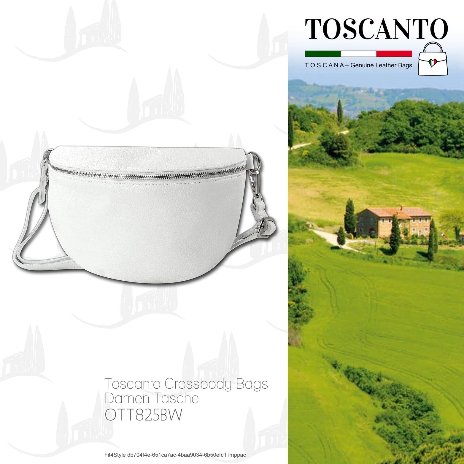 Toscanto Gürteltasche Toscanto Damen Gürteltasche Leder (Gürteltasche, Gürteltasche), Damen Tasche Echtes Leder weiß, Tragegurt, Made-In Italy ca. 29cm