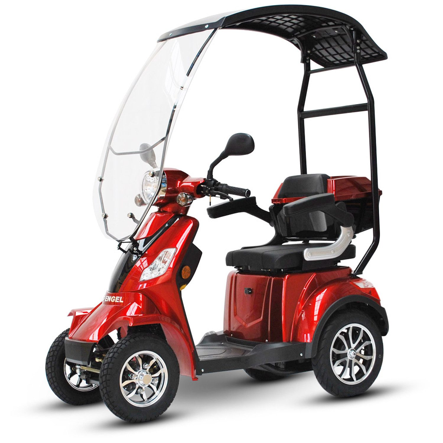 ECO ENGEL Elektromobil E-Scooter 4 Räder ECO ENGEL 510 Rot, 25 km/h mit Dach, Topcase und Dach