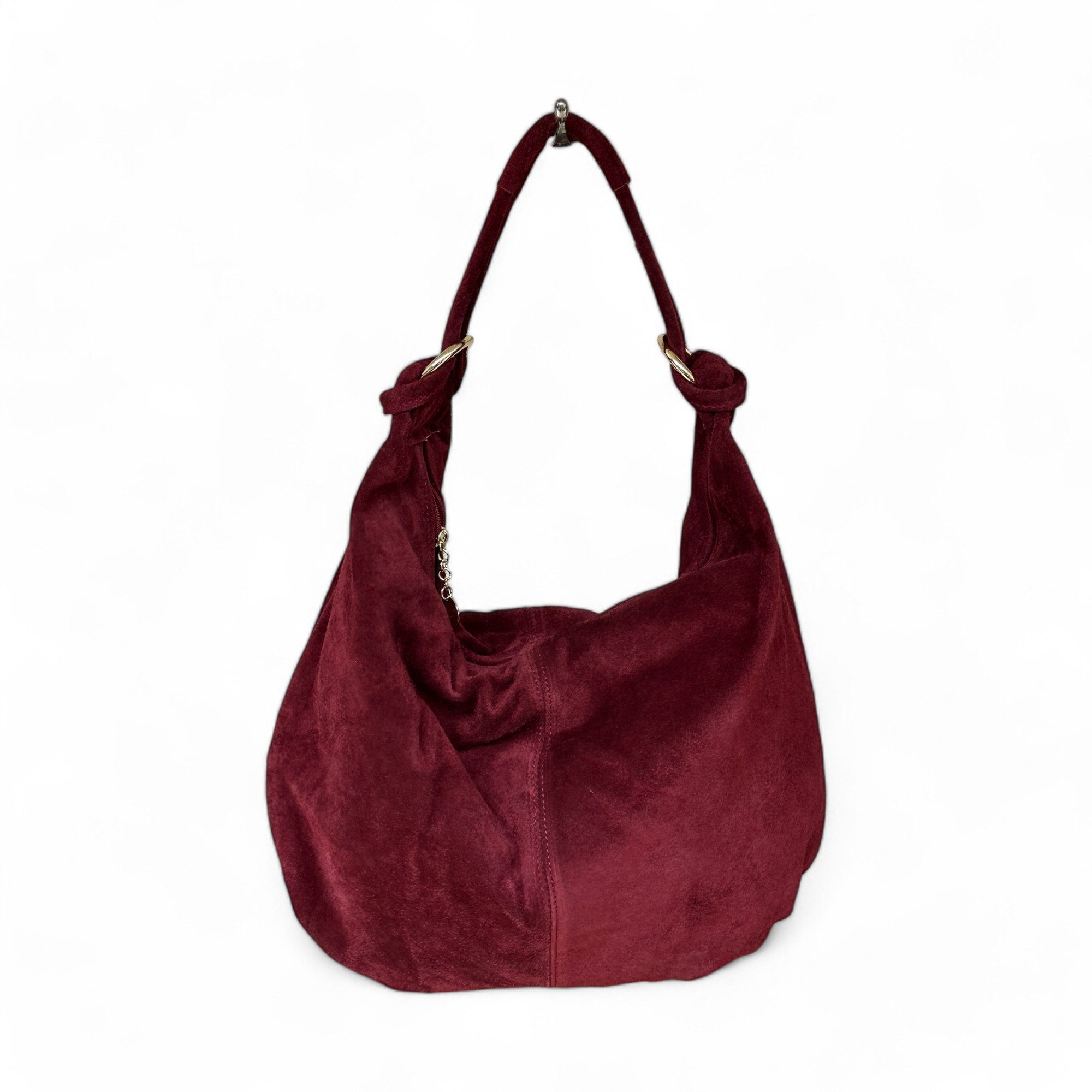 Schultertasche Schultertasche Damen aus Wildleder, Hobo Shopper, Made in Italy